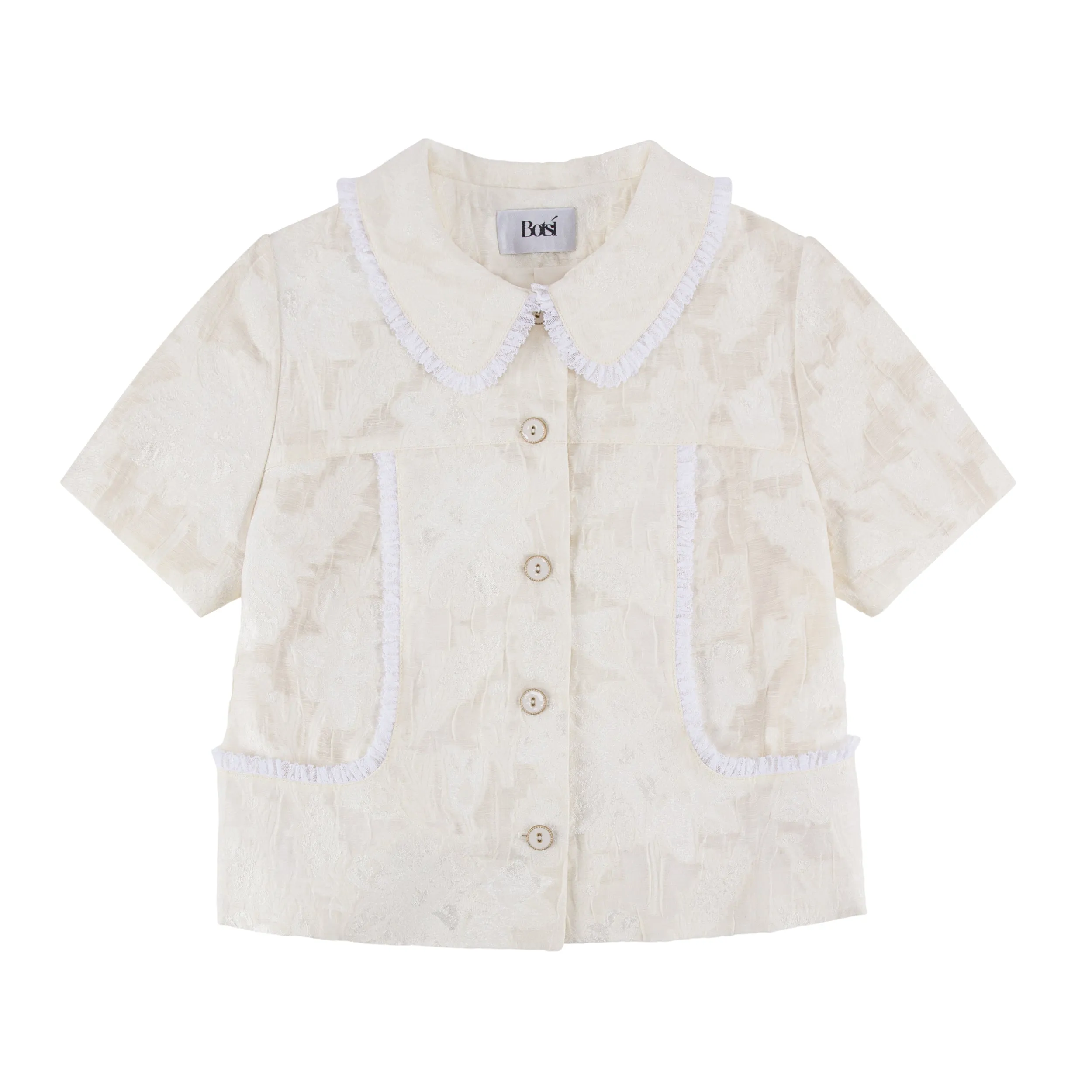 Jacquard Jacket with Lace Trim Detail  (Try-on)