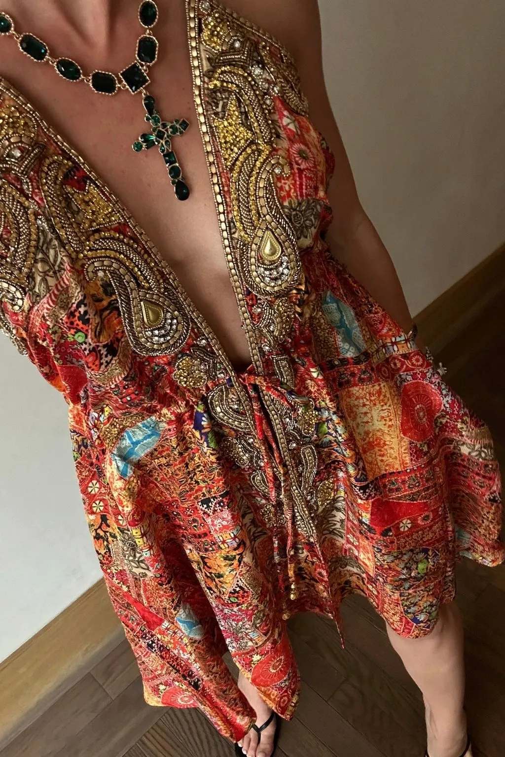 Jasmine Orange Multi Embroidered Coverup