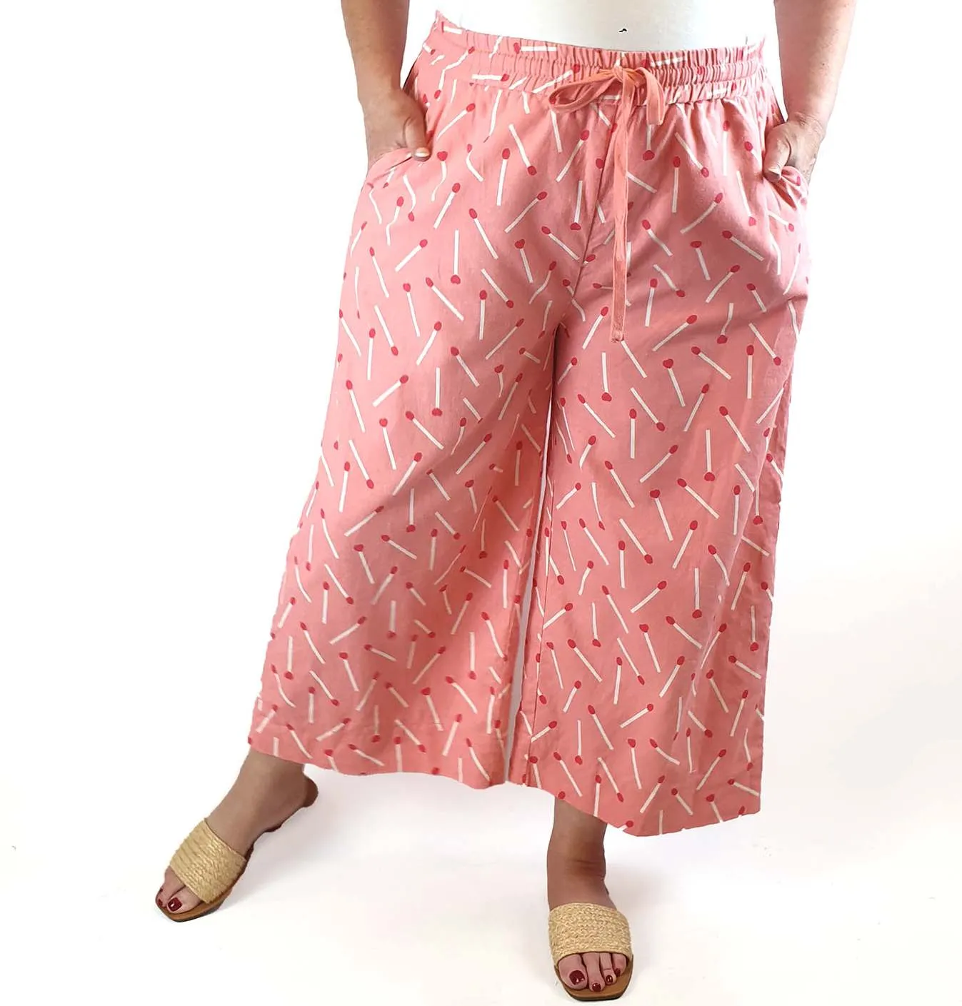 Jericho Road pink matchstick print pants size 18