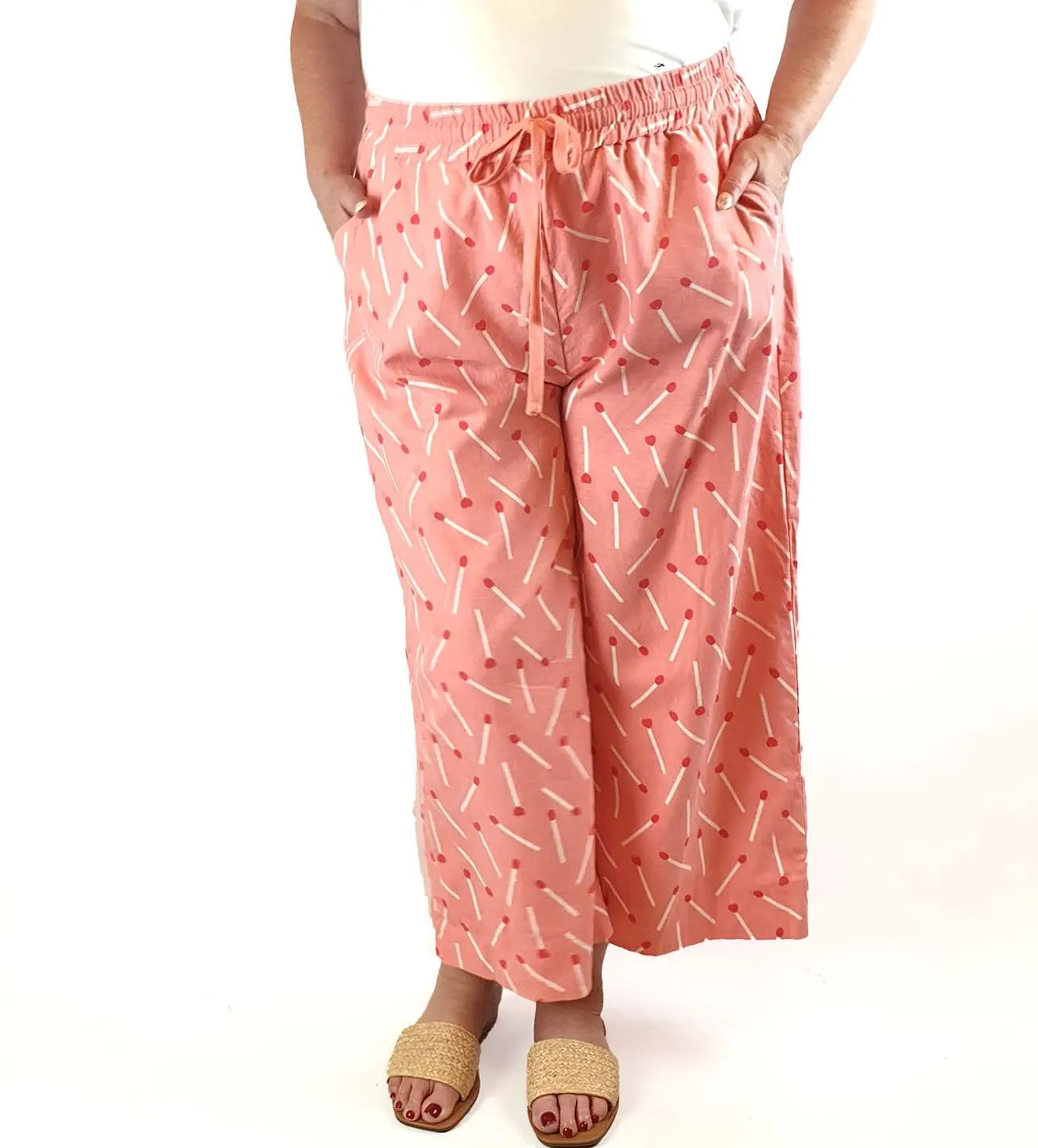Jericho Road pink matchstick print pants size 18