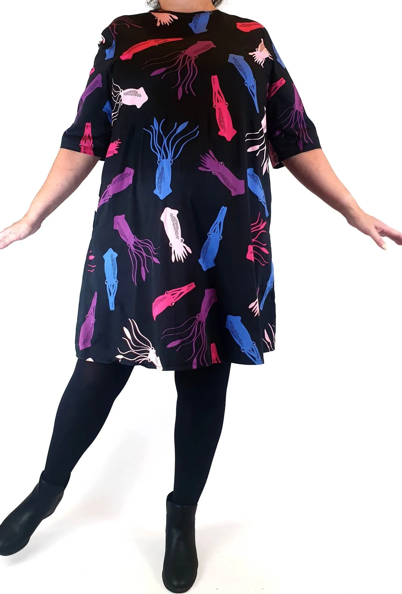 Jericho Road squid print half sleeve dress size 16