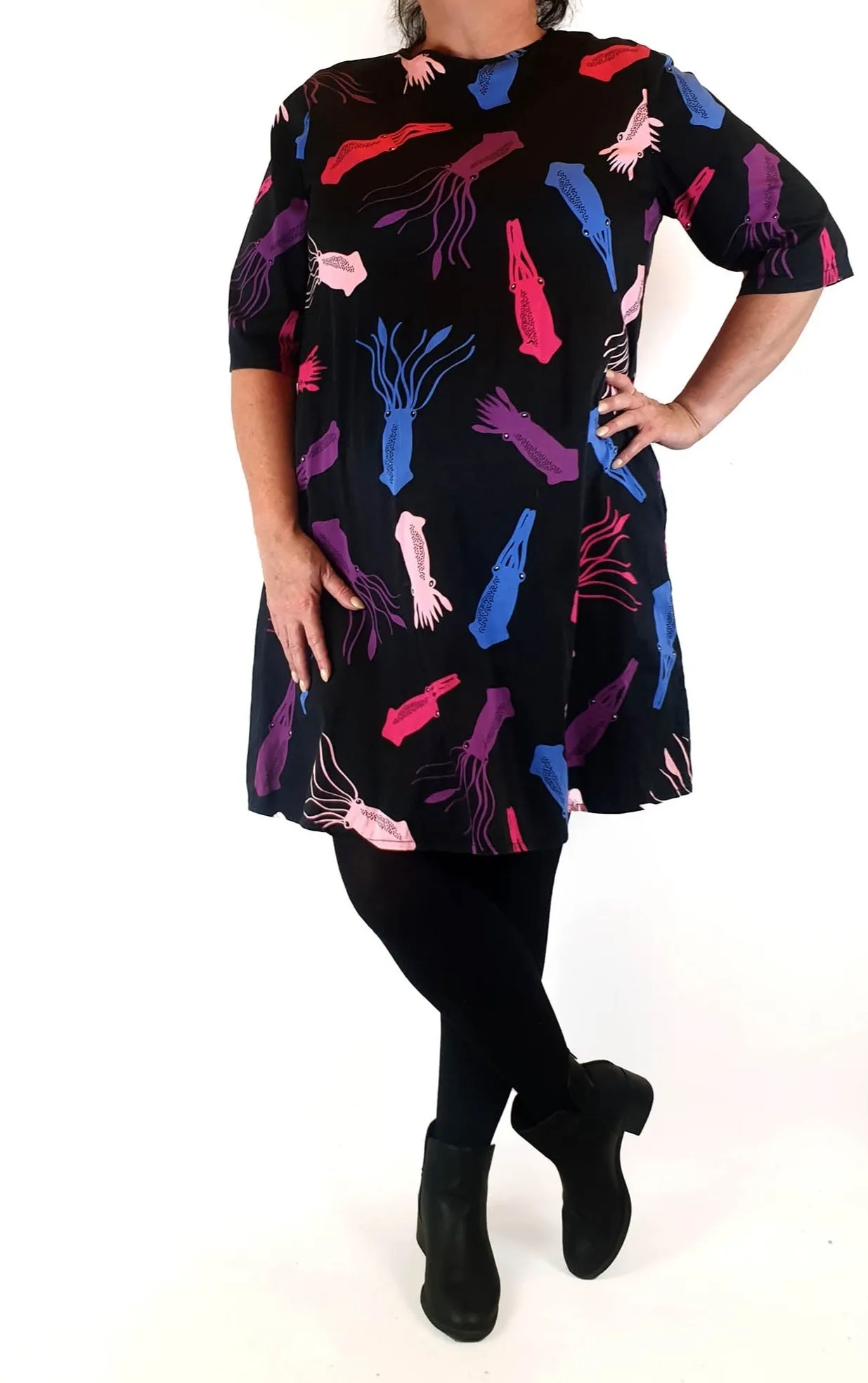 Jericho Road squid print half sleeve dress size 16