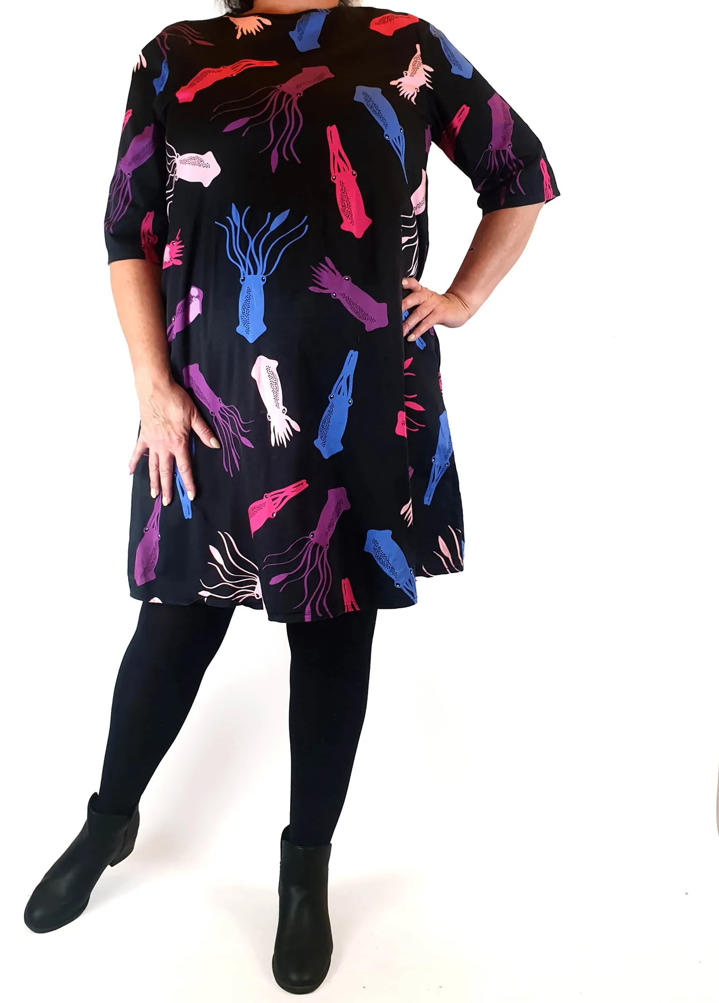 Jericho Road squid print half sleeve dress size 16