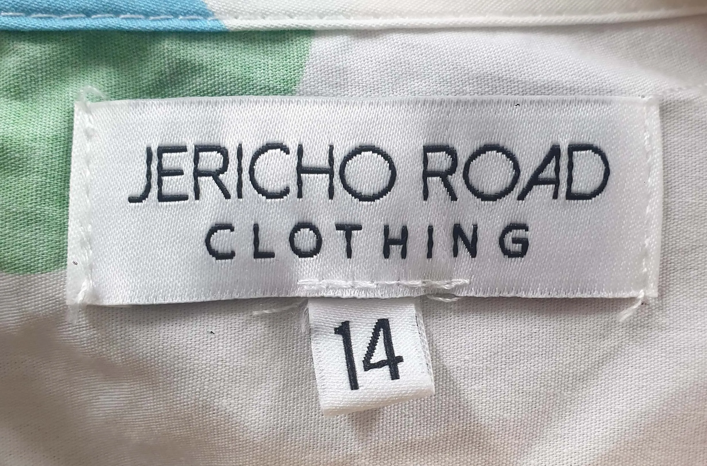 Jericho Road white polka dot half sleeve dress size 14