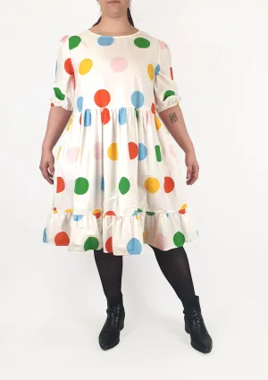 Jericho Road white polka dot half sleeve dress size 14