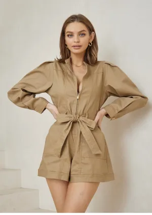 Jessica Mini Jumpsuits- Camel
