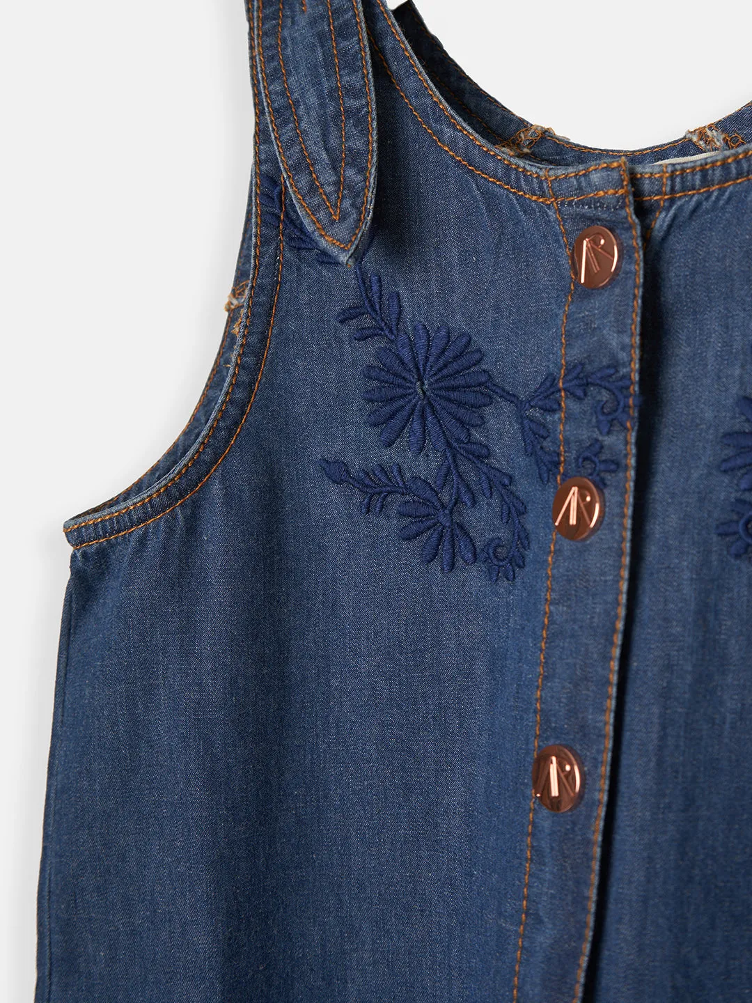 Joanie Embroidered Denim Jumpsuit