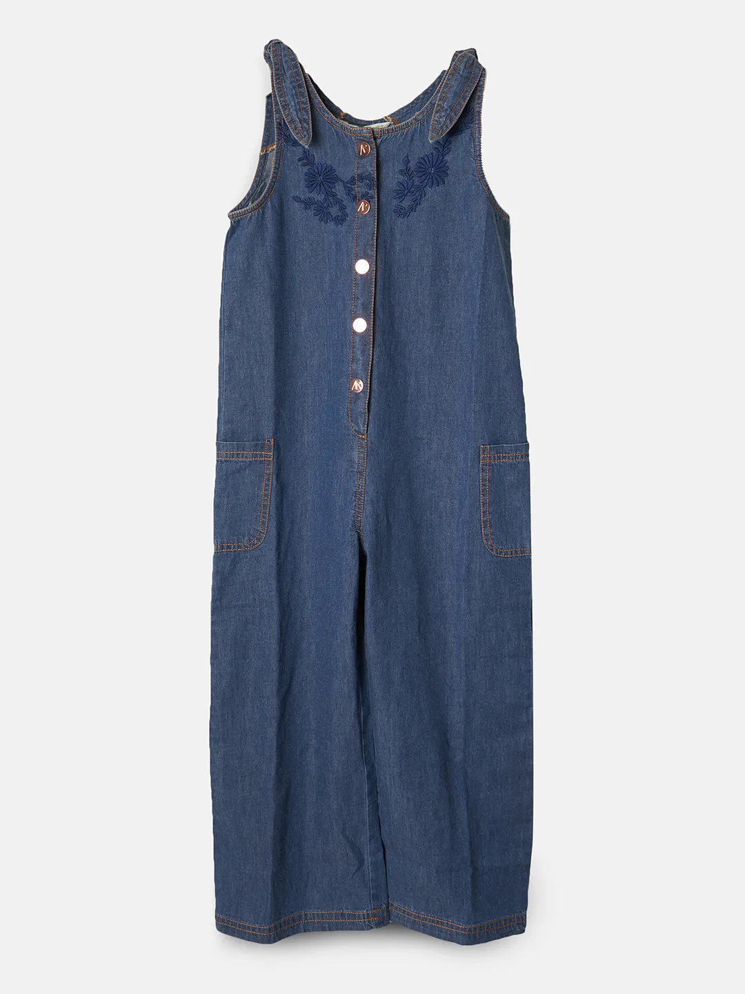 Joanie Embroidered Denim Jumpsuit