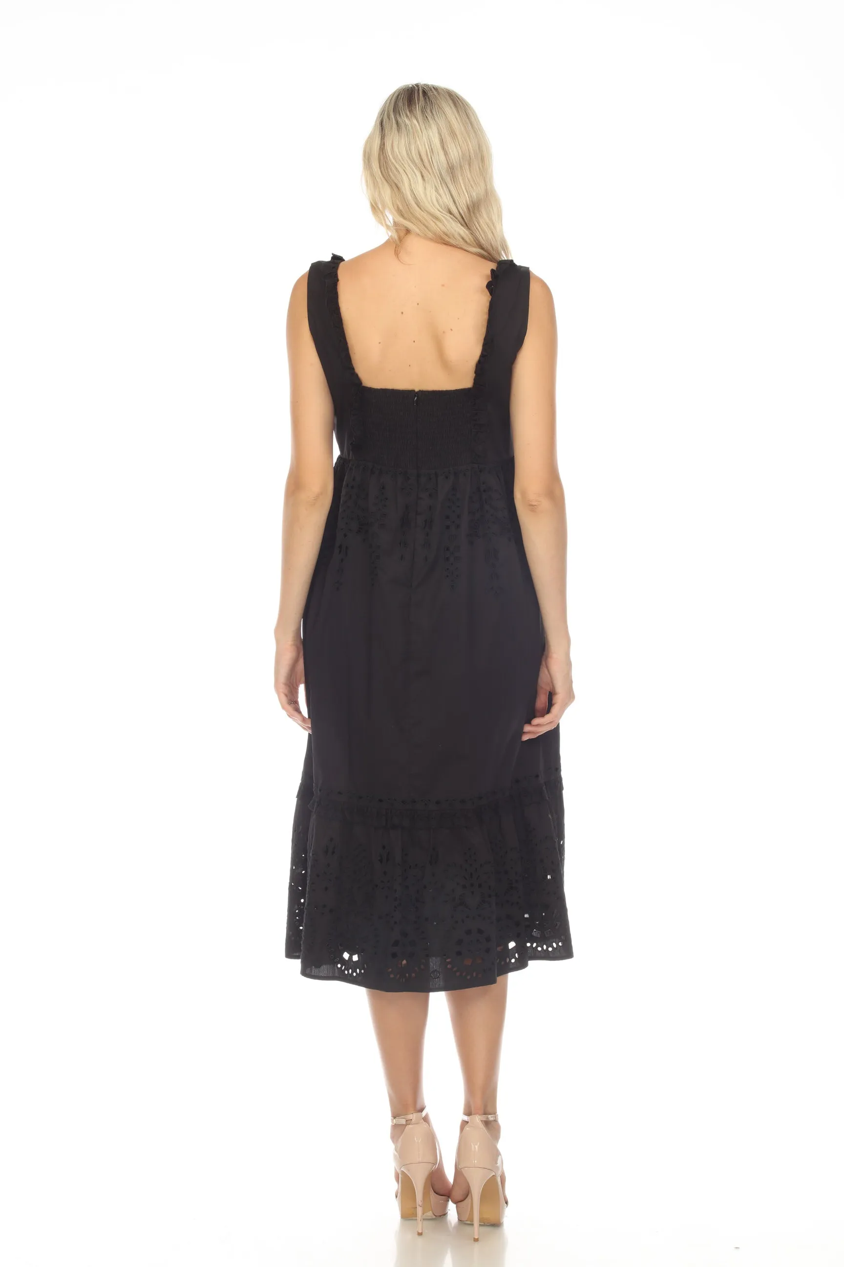 Johnny Was Jade Jesminda Eyelet Embroidered Midi Dress Boho Chic L37923-3