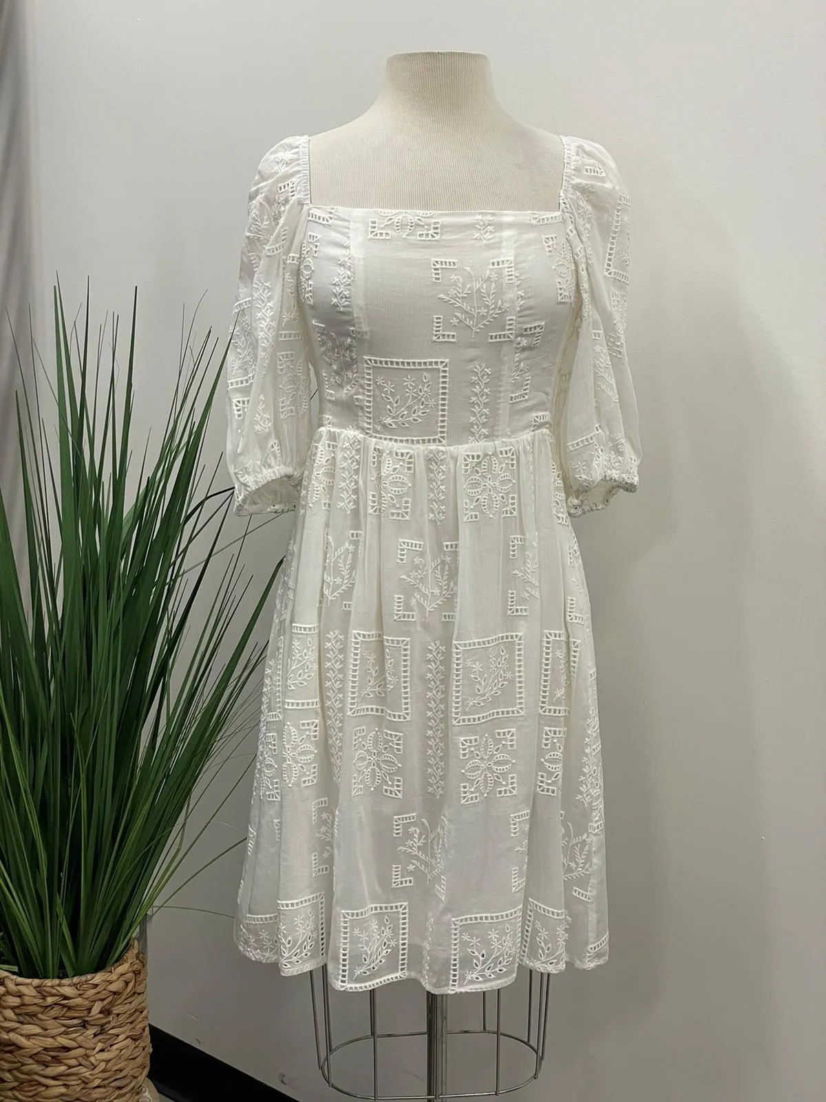 Johnny Was Love Ella Eyelet Embroidered Mini Dress Boho Chic L36423