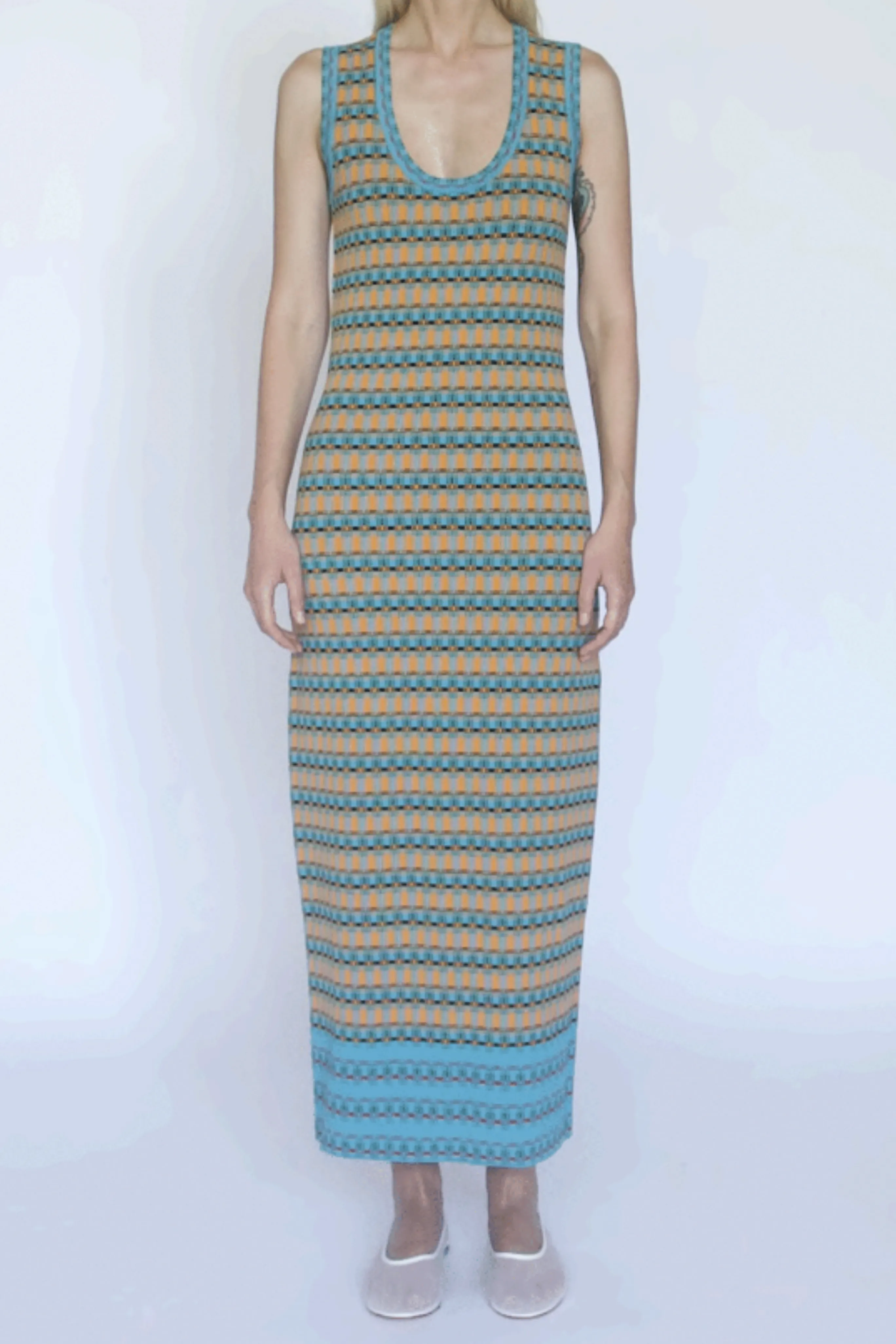 Juliette Stripe Wool Maxi Dress