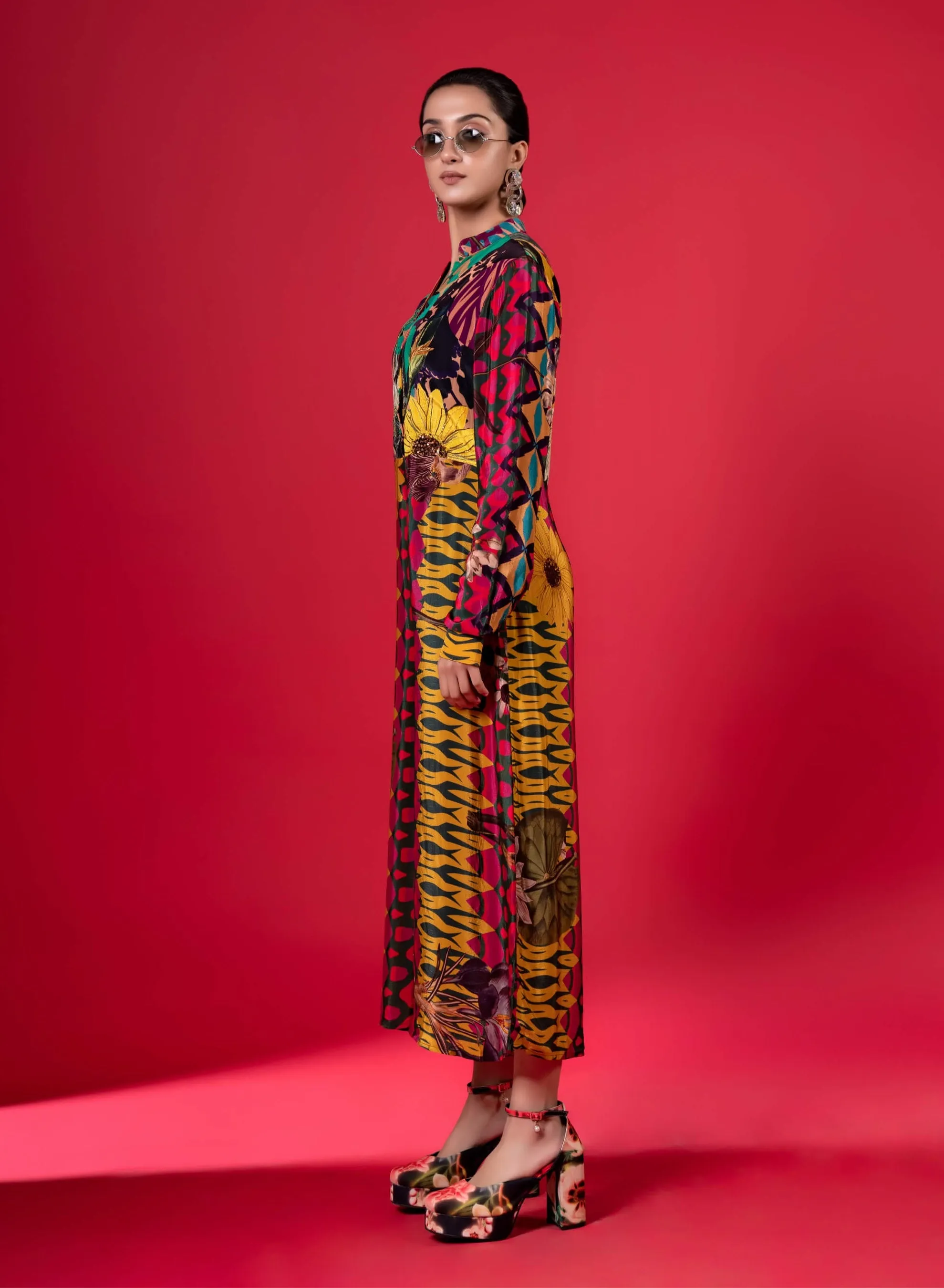 Juniper print embroidered jumpsuit