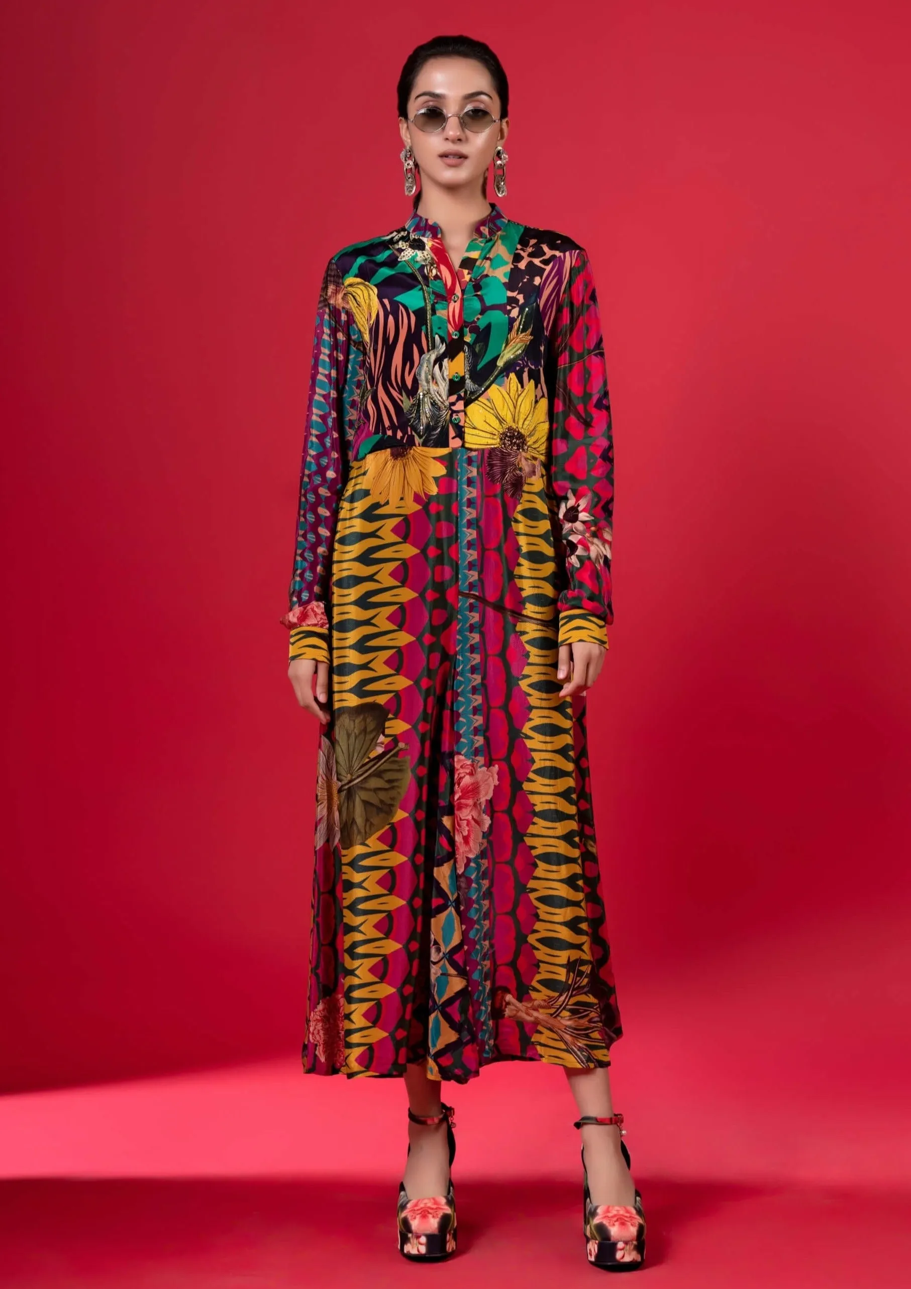 Juniper print embroidered jumpsuit