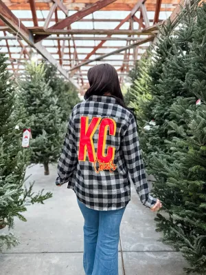 KC Flannel - Black & Grey Plaid