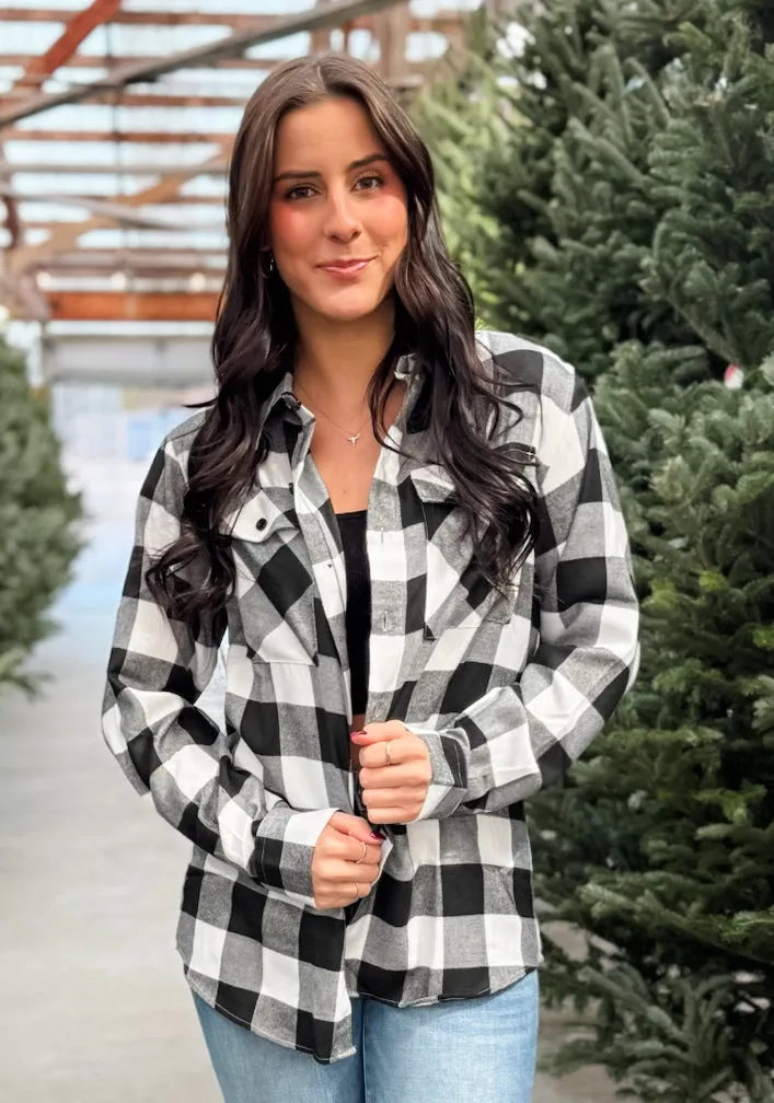 KC Flannel - Black & White Plaid