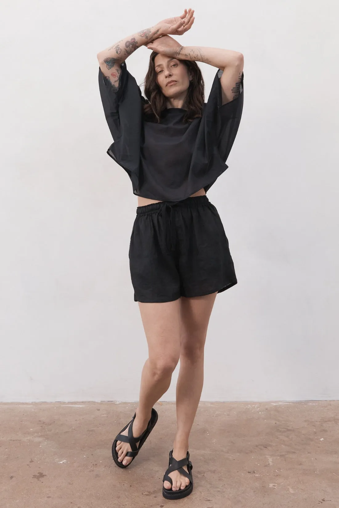 Keats Oversized Cotton Tee Black