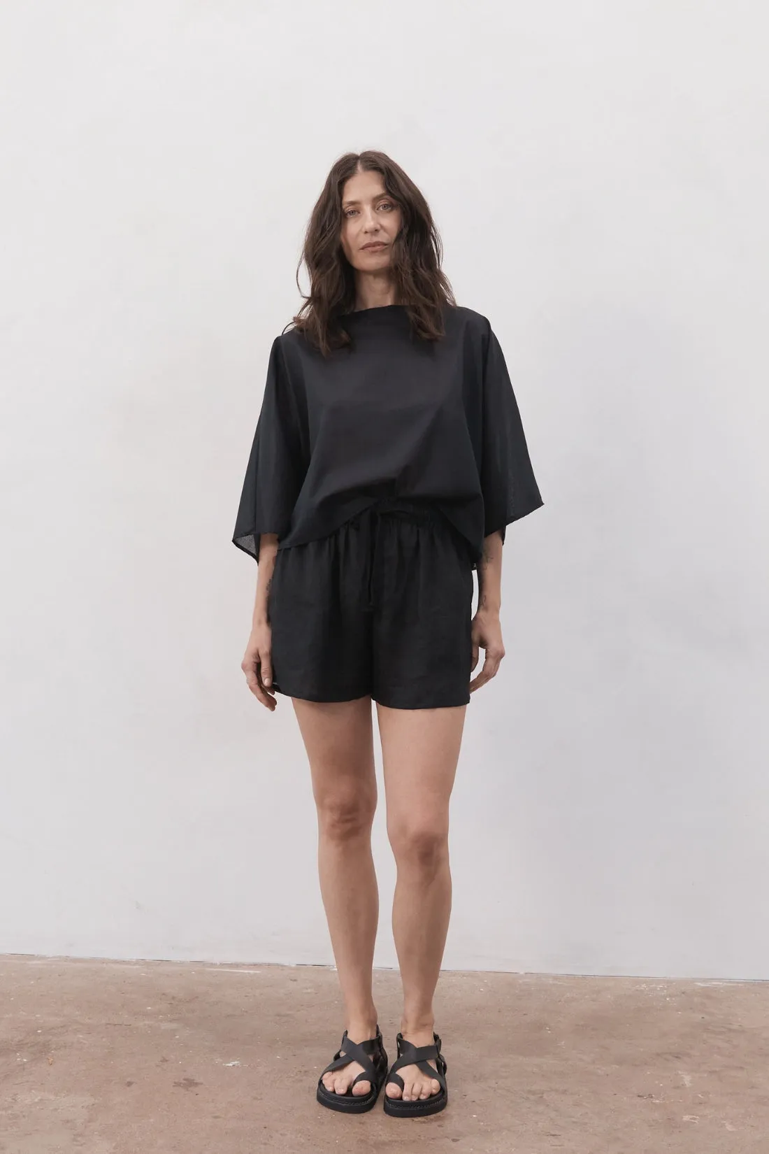 Keats Oversized Cotton Tee Black