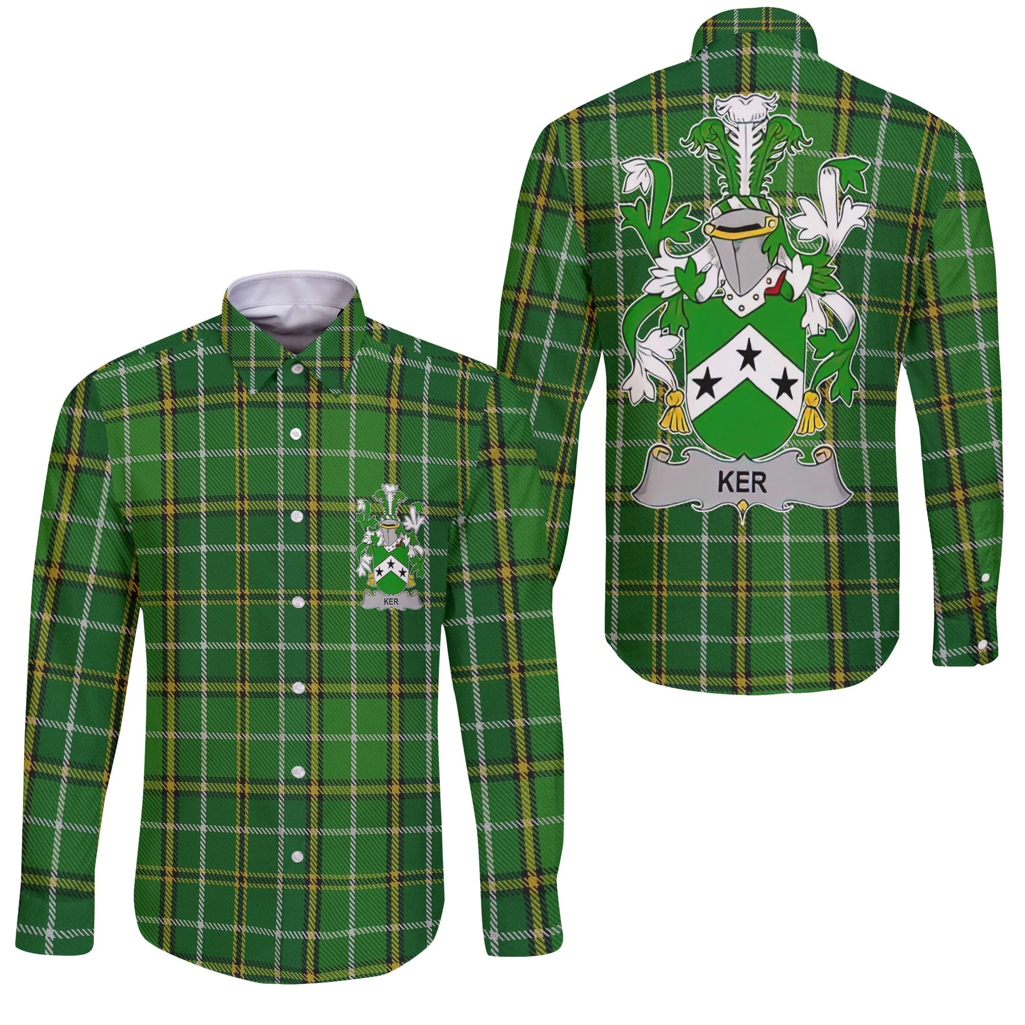 Ker Long Sleeve Button Shirts Crest And National Plaid Style
