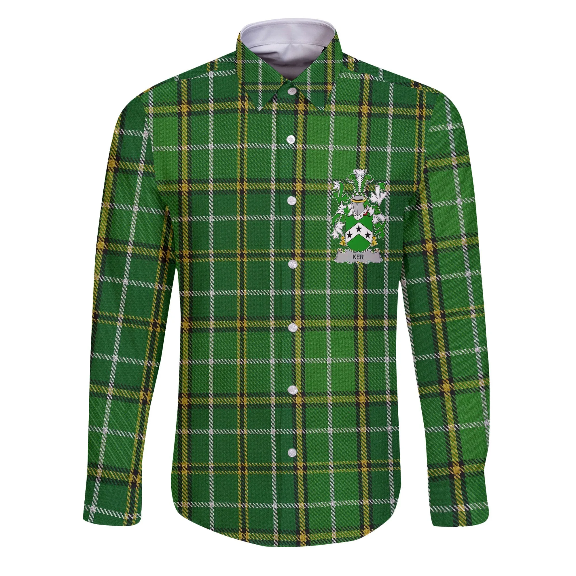 Ker Long Sleeve Button Shirts Crest And National Plaid Style