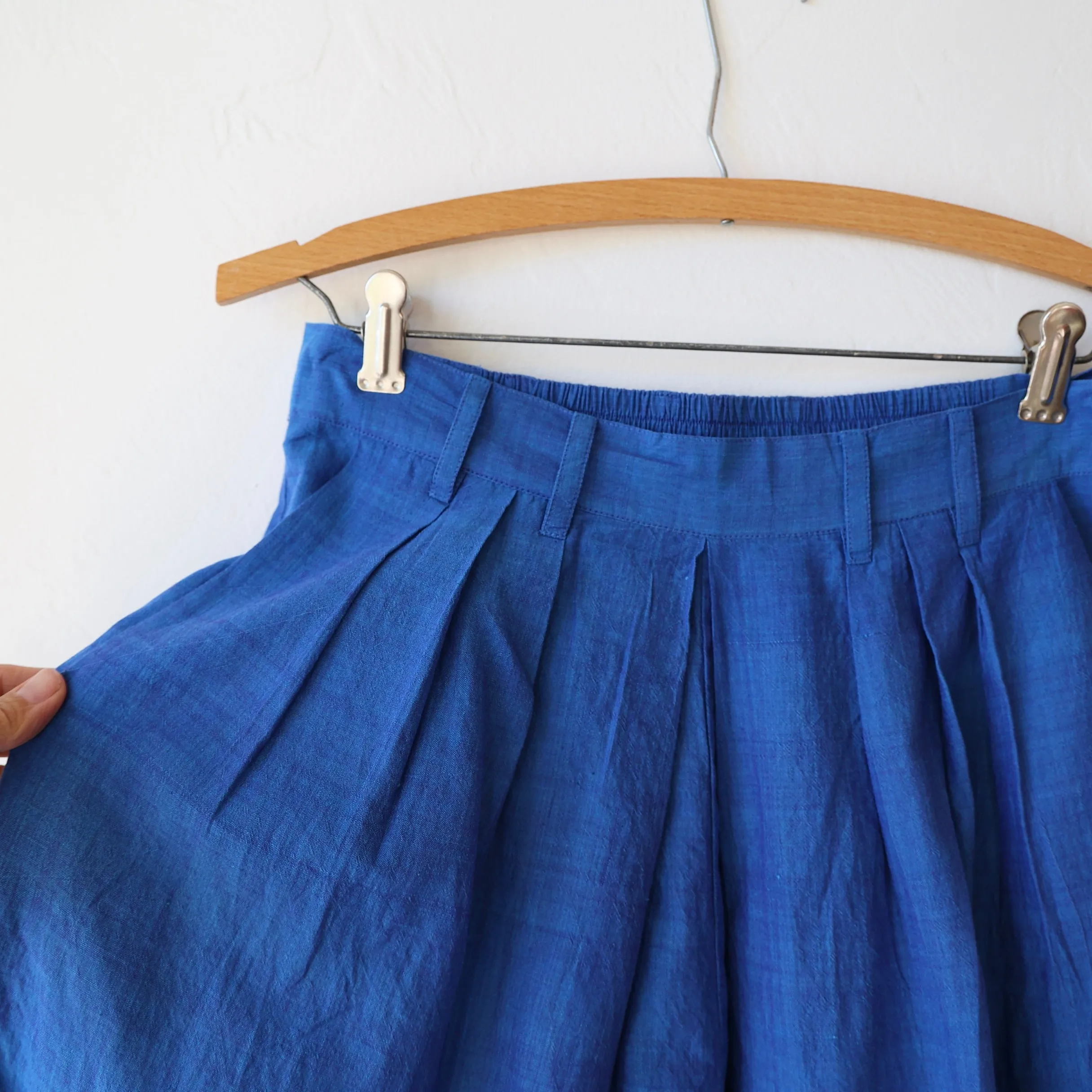 Khadi and Co. Pleated Cotton Pants - Azure