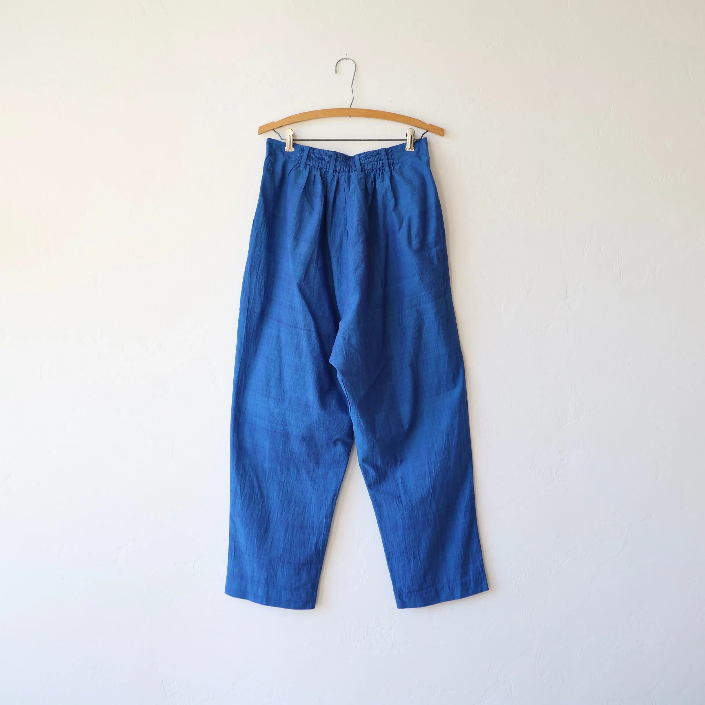 Khadi and Co. Pleated Cotton Pants - Azure