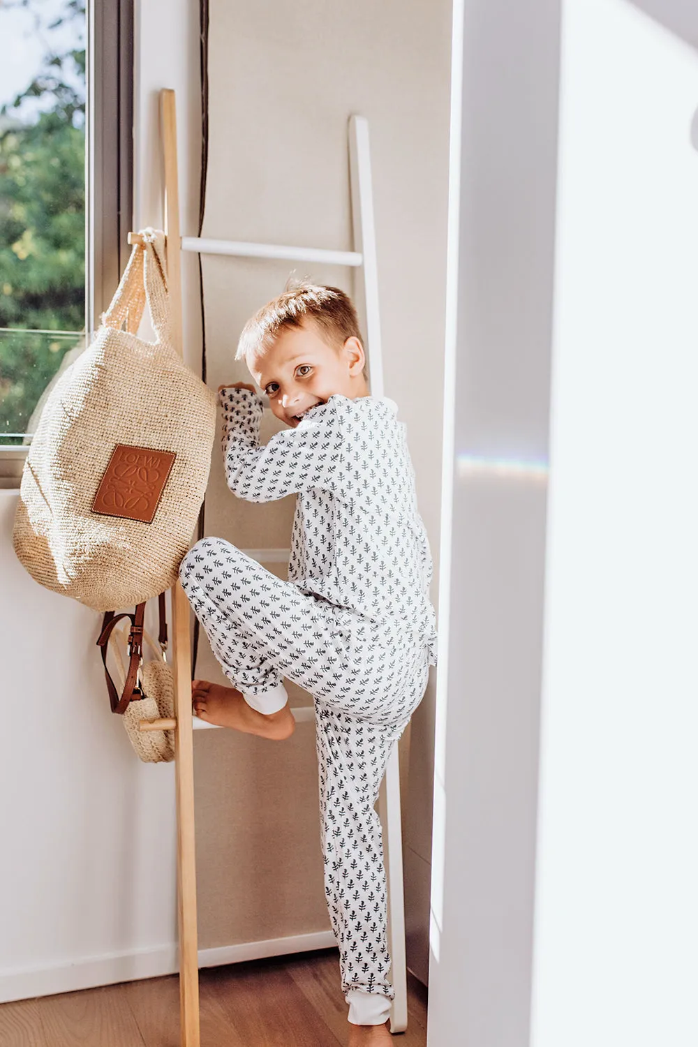Kids Cotton Pyjamas - Fort Blue Print