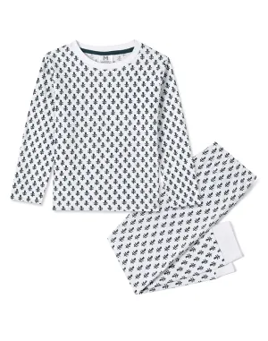 Kids Cotton Pyjamas - Fort Blue Print