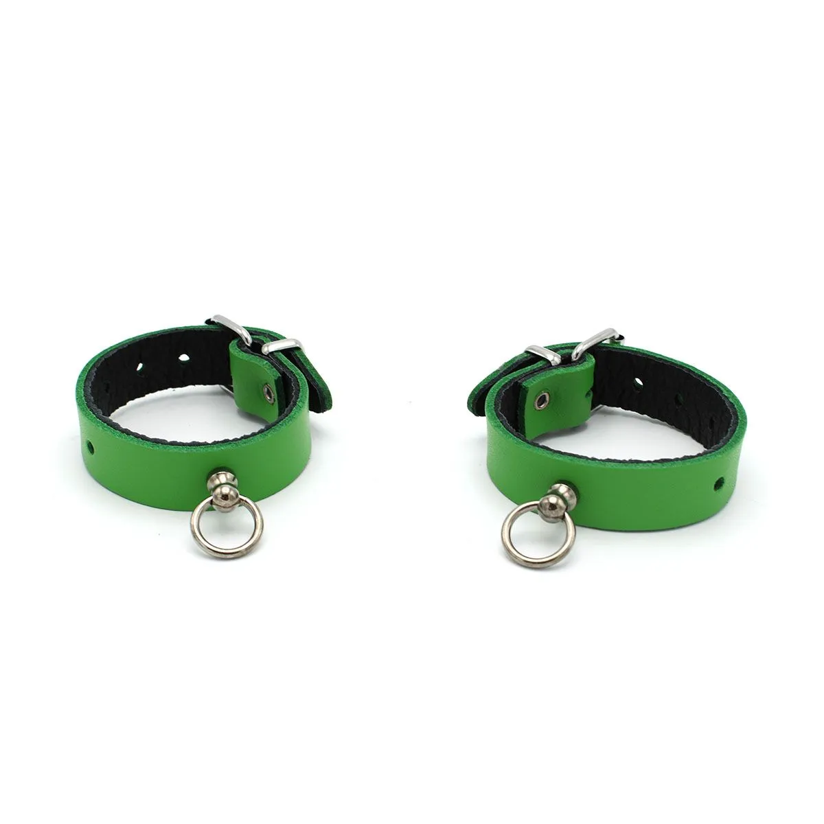 Kiotos Leather - Polsboeien Leder met Kleine O-ring - Groen