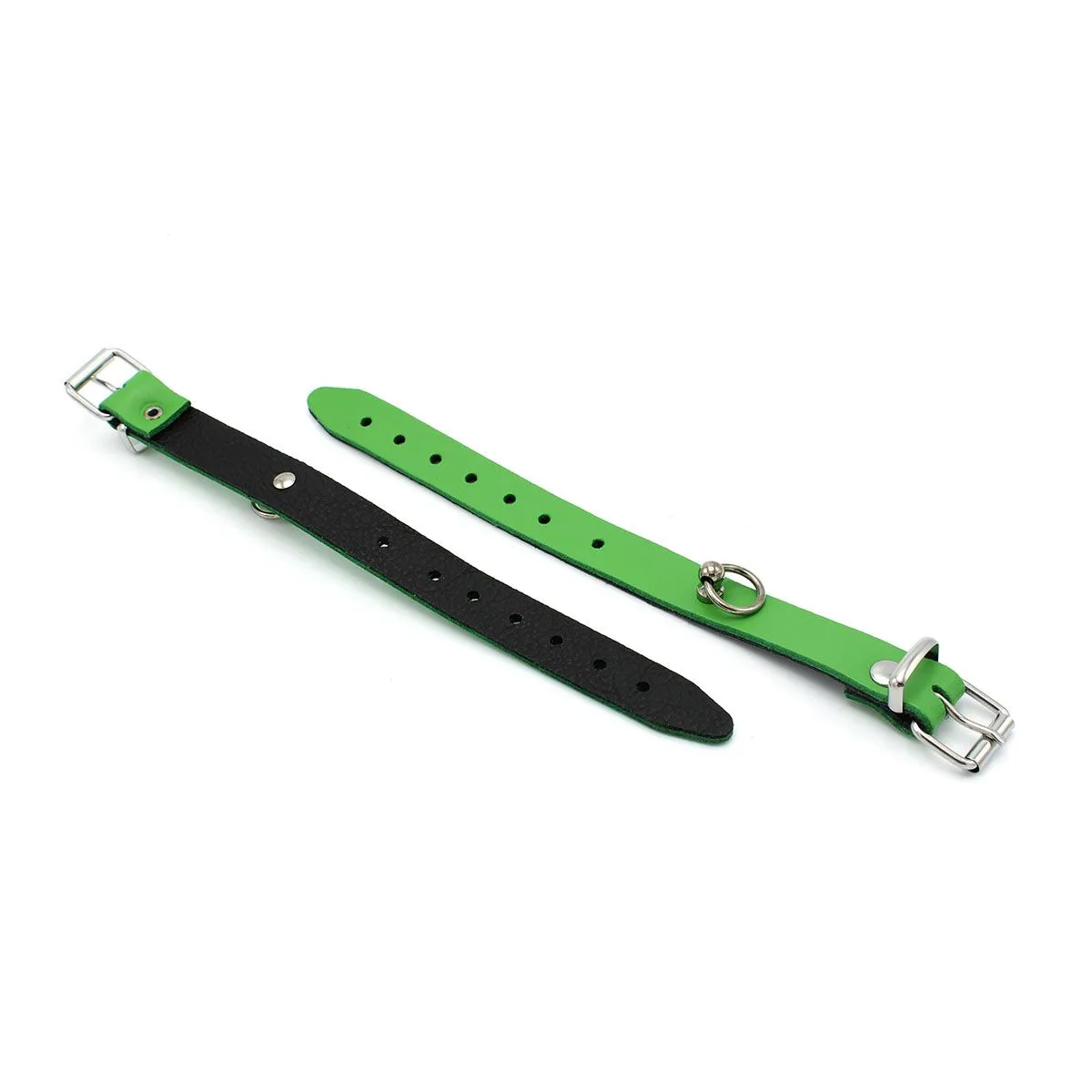 Kiotos Leather - Polsboeien Leder met Kleine O-ring - Groen