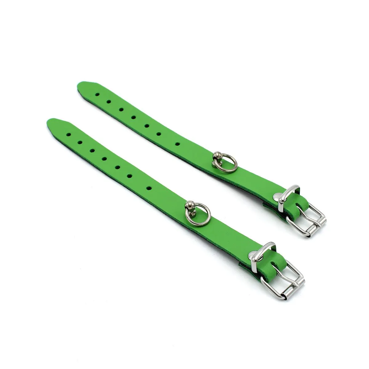 Kiotos Leather - Polsboeien Leder met Kleine O-ring - Groen