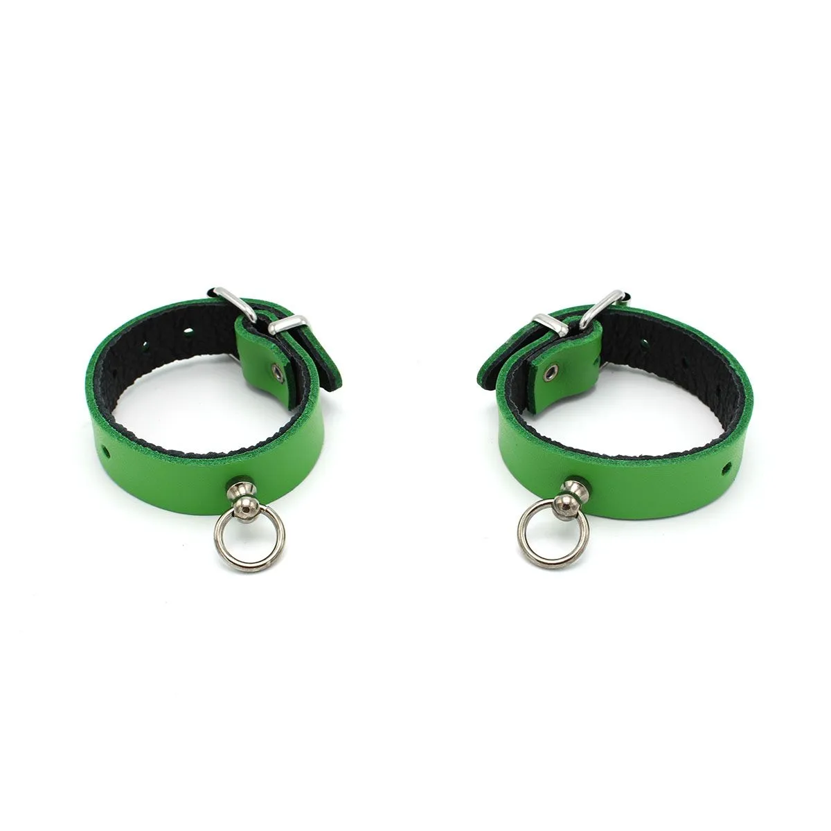 Kiotos Leather - Polsboeien Leder met Kleine O-ring - Groen
