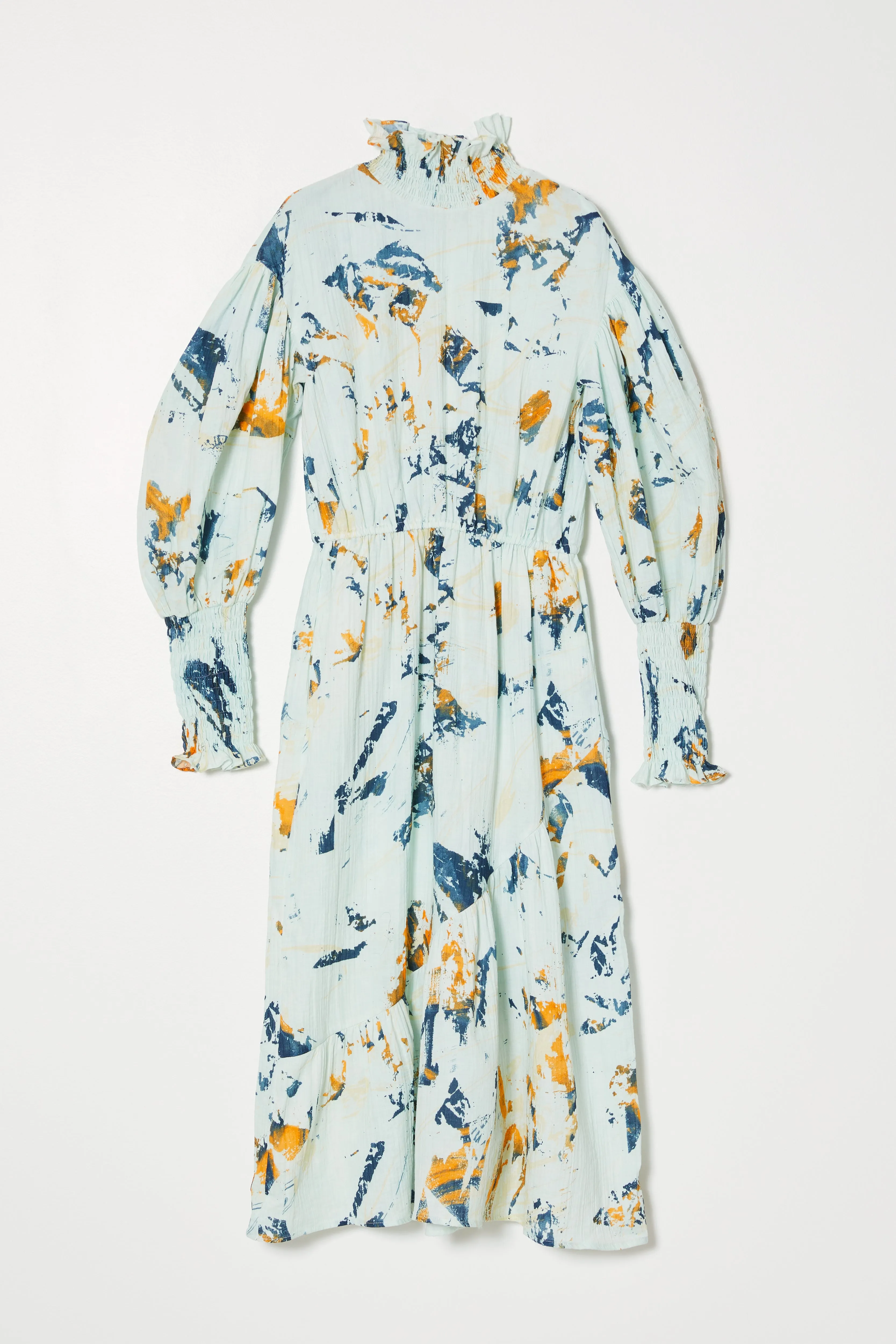 KOHAKU DRESS IN CRINKLED COTTON, MARBLE