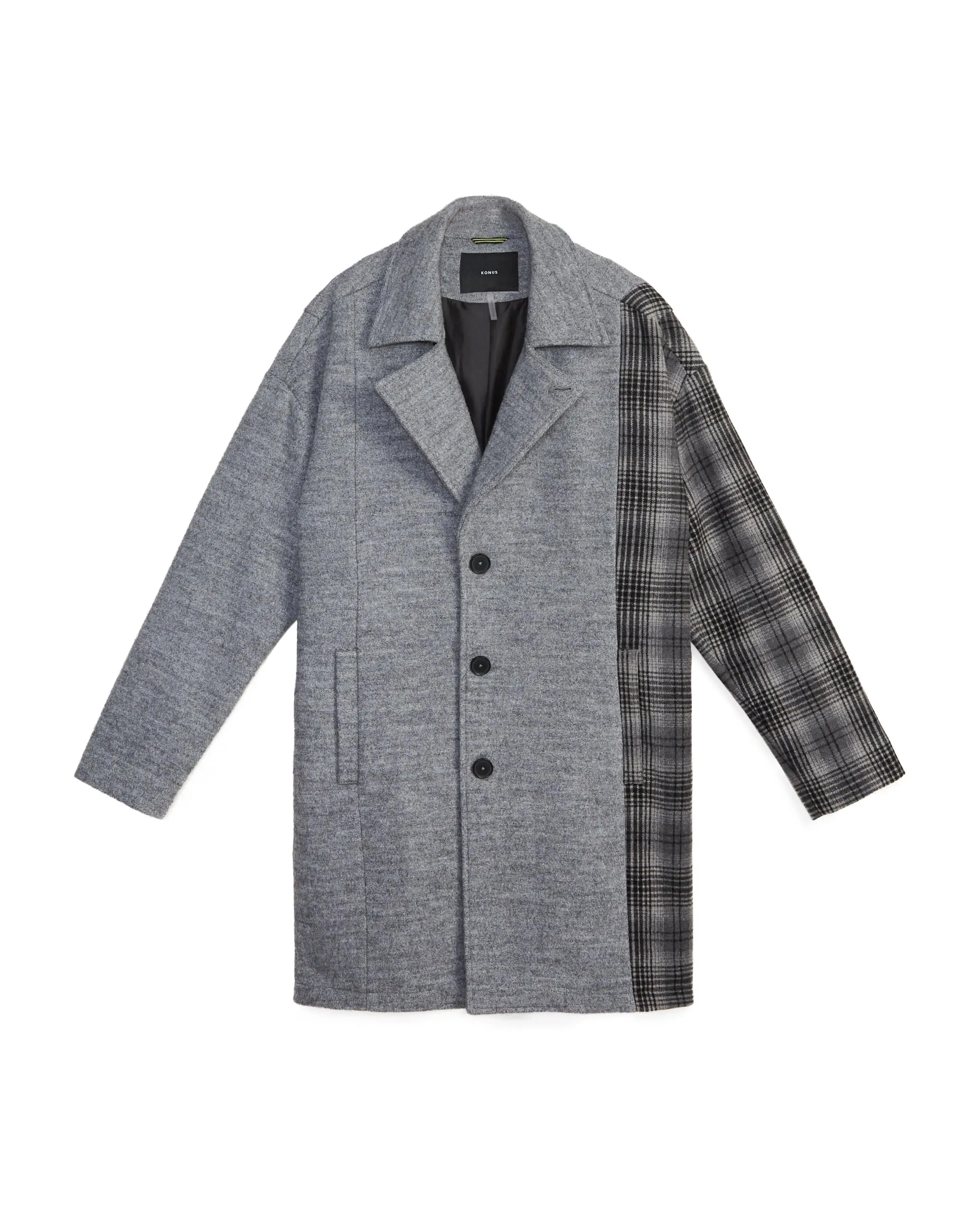 Konus Men's Oversize Wool Blend Coat in Gray
