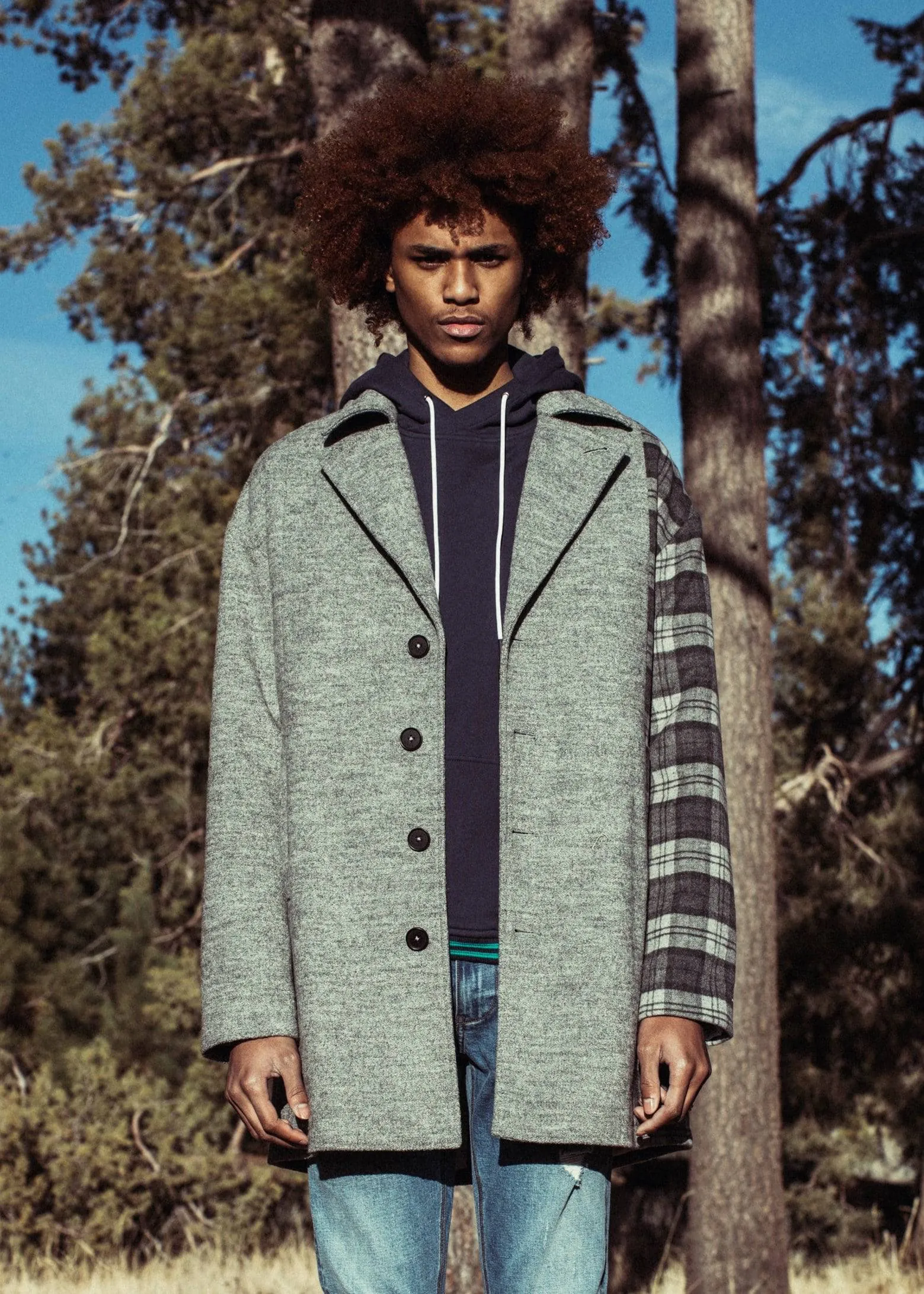 Konus Men's Oversize Wool Blend Coat in Gray