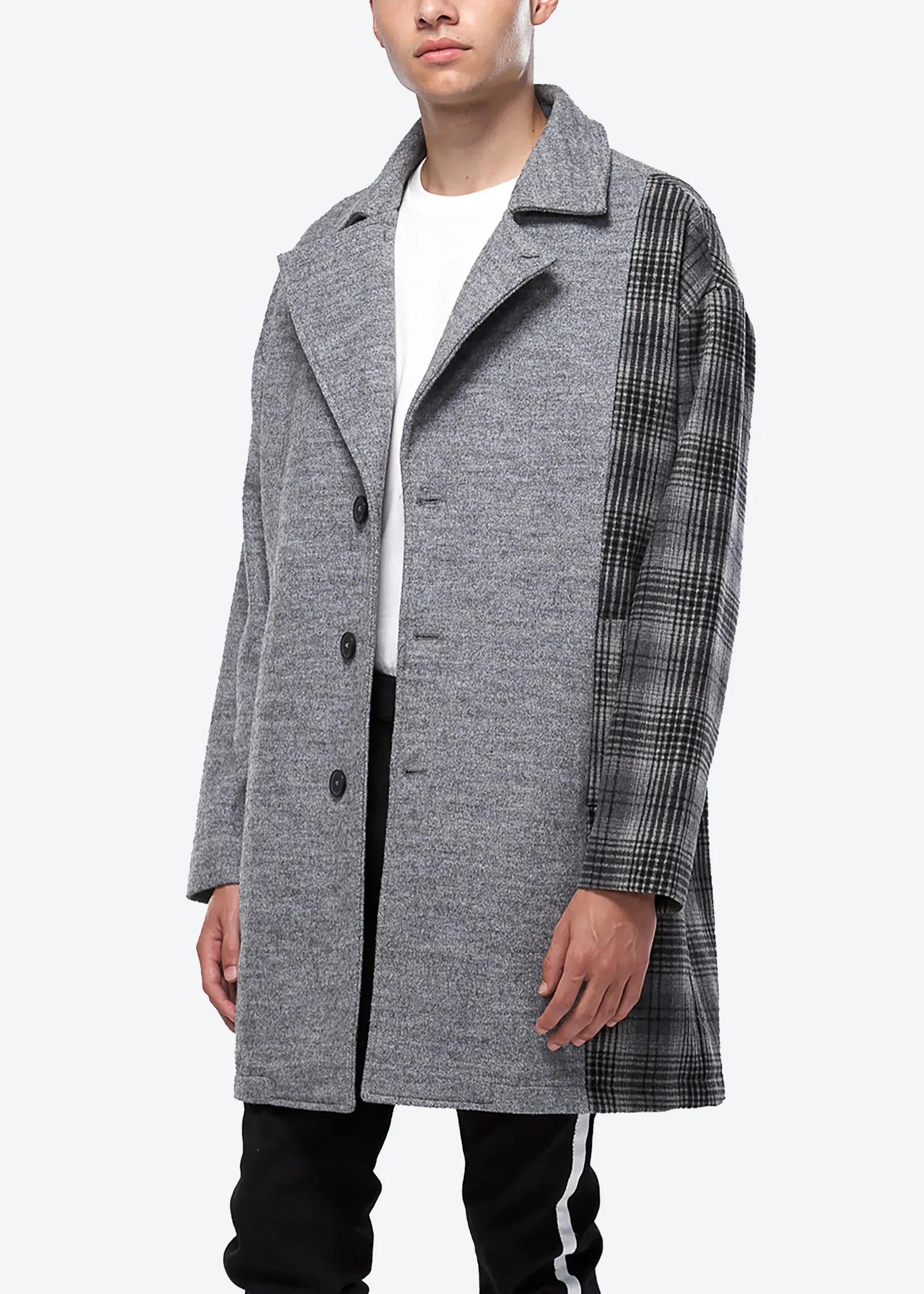 Konus Men's Oversize Wool Blend Coat in Gray
