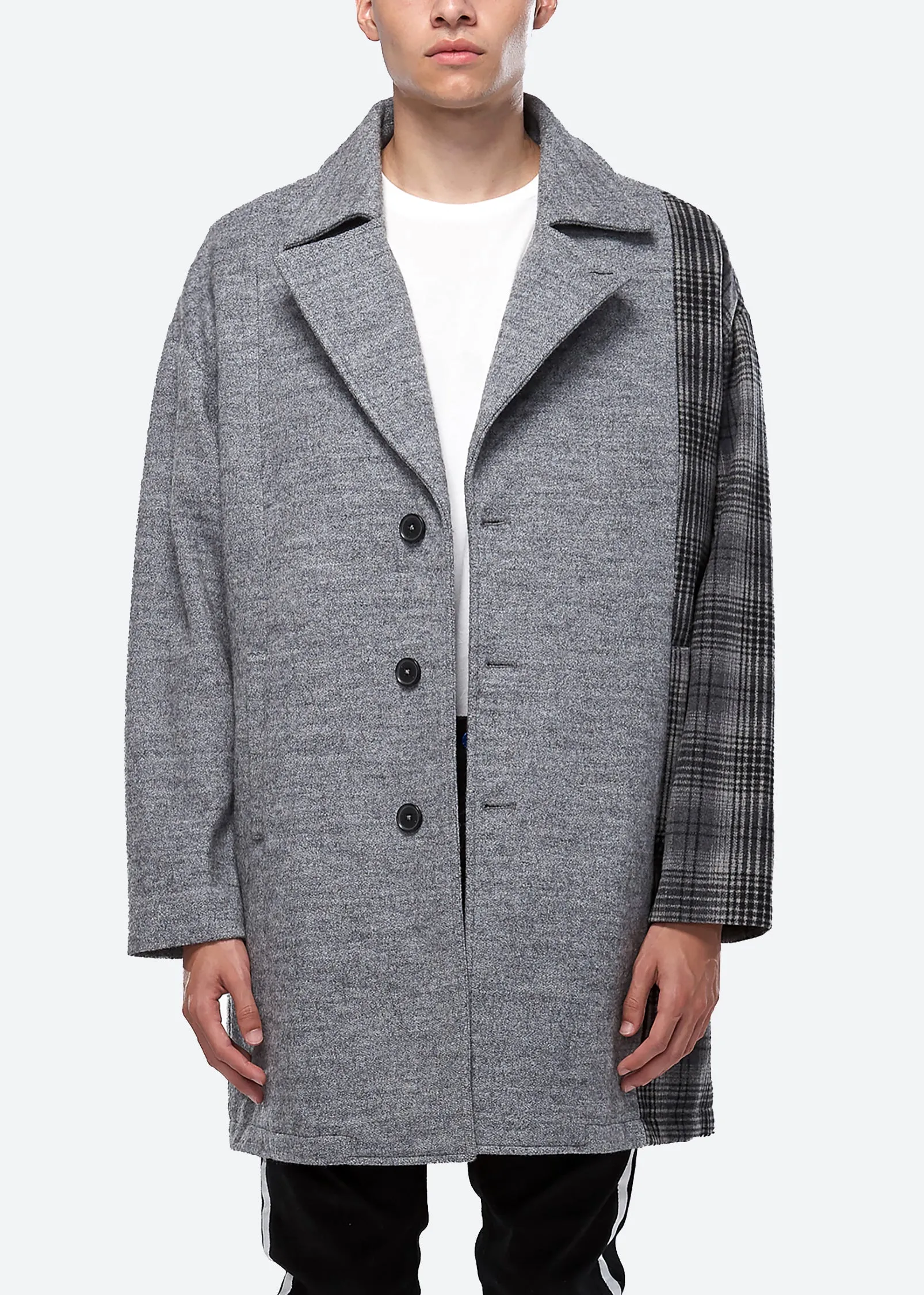 Konus Men's Oversize Wool Blend Coat in Gray