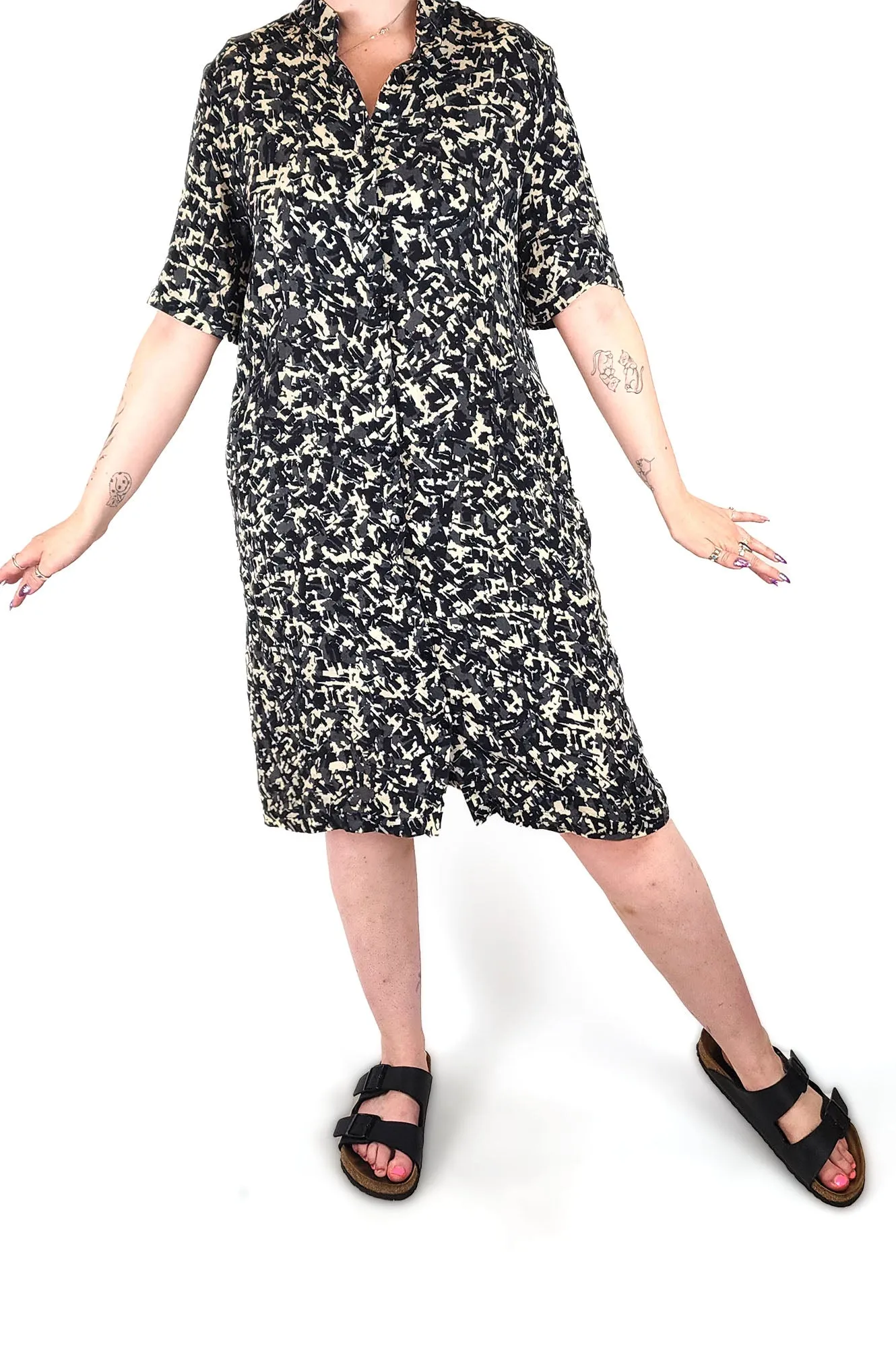 Kumo neutral print cotton dress size 12