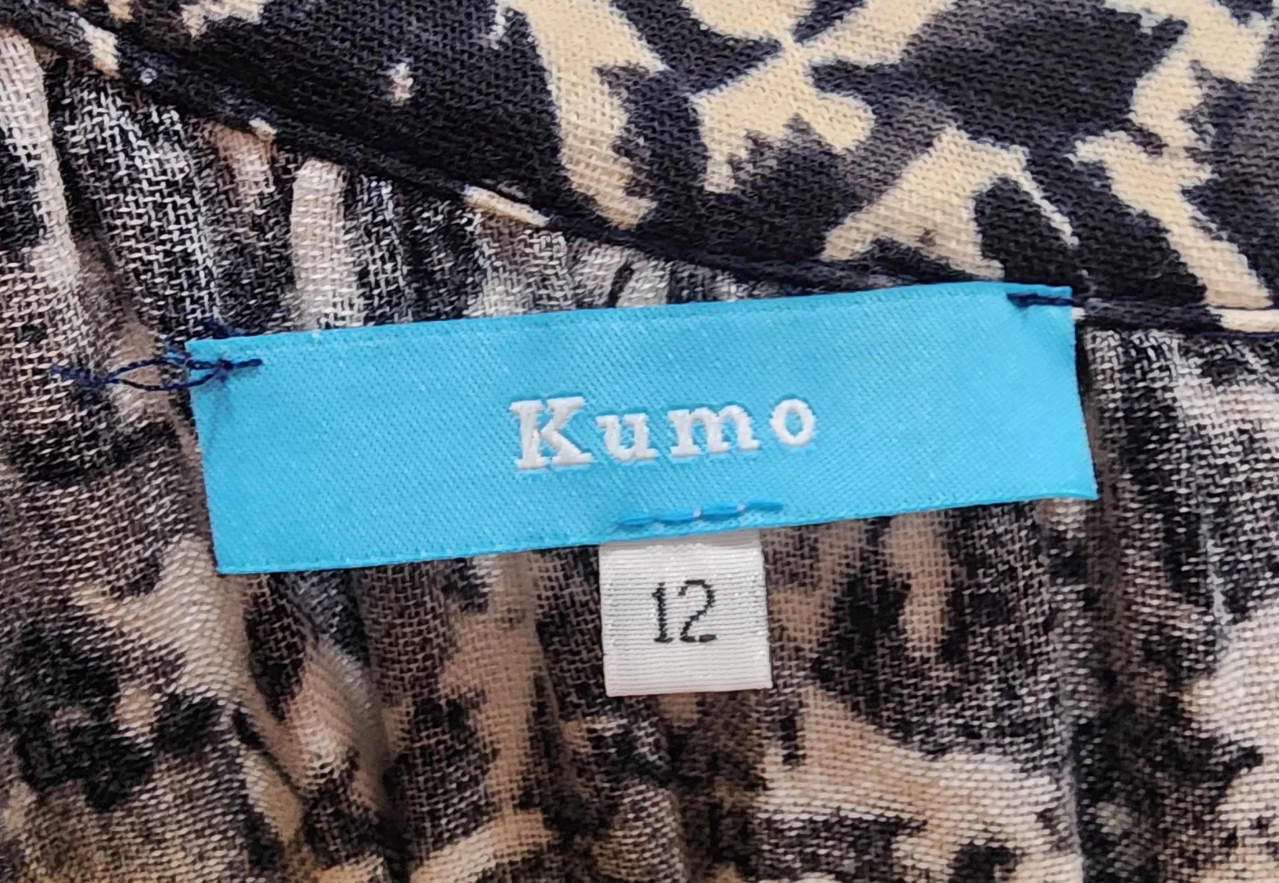 Kumo neutral print cotton dress size 12