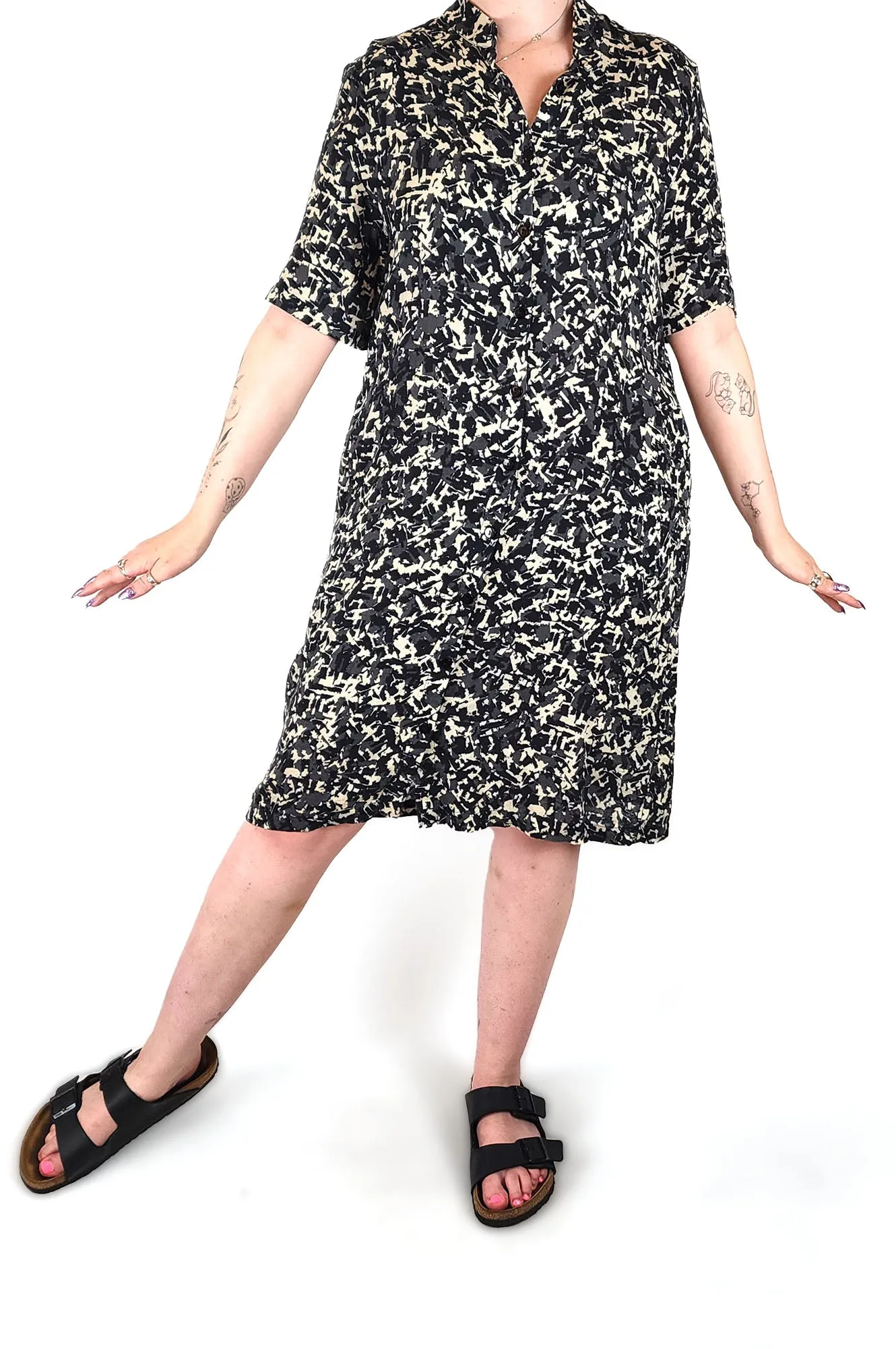 Kumo neutral print cotton dress size 12