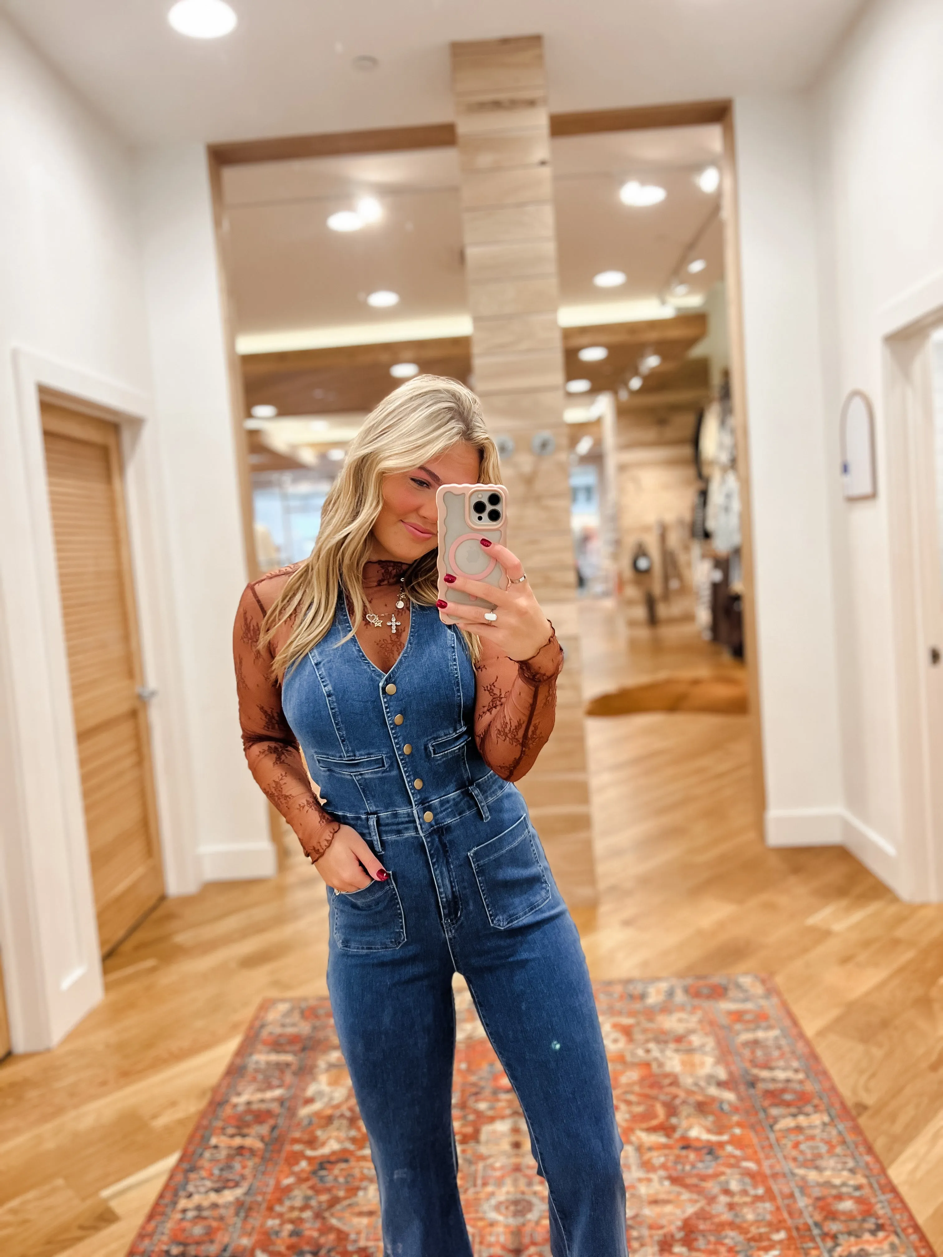 L Rylee Denim Jumpsuit