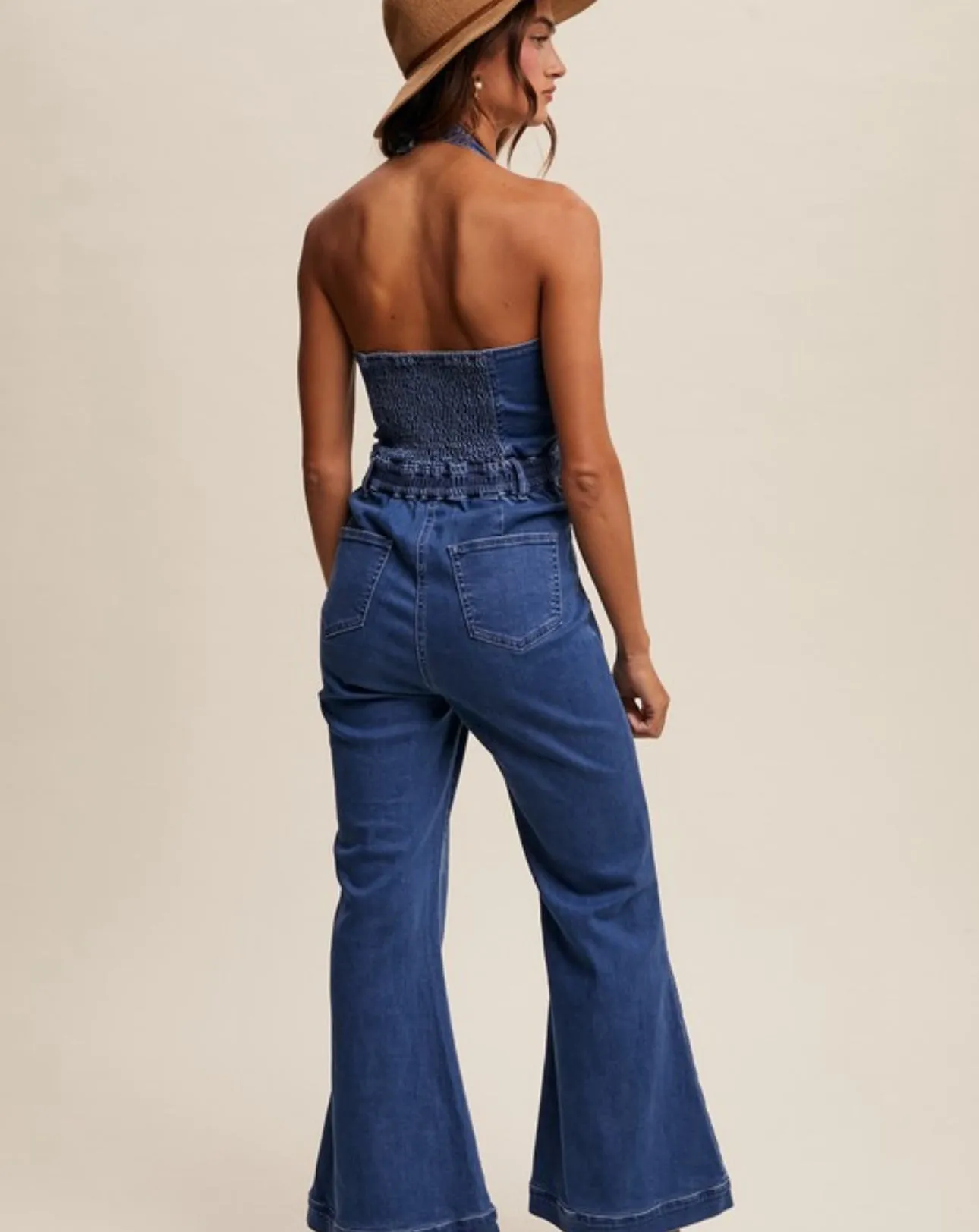 L Rylee Denim Jumpsuit
