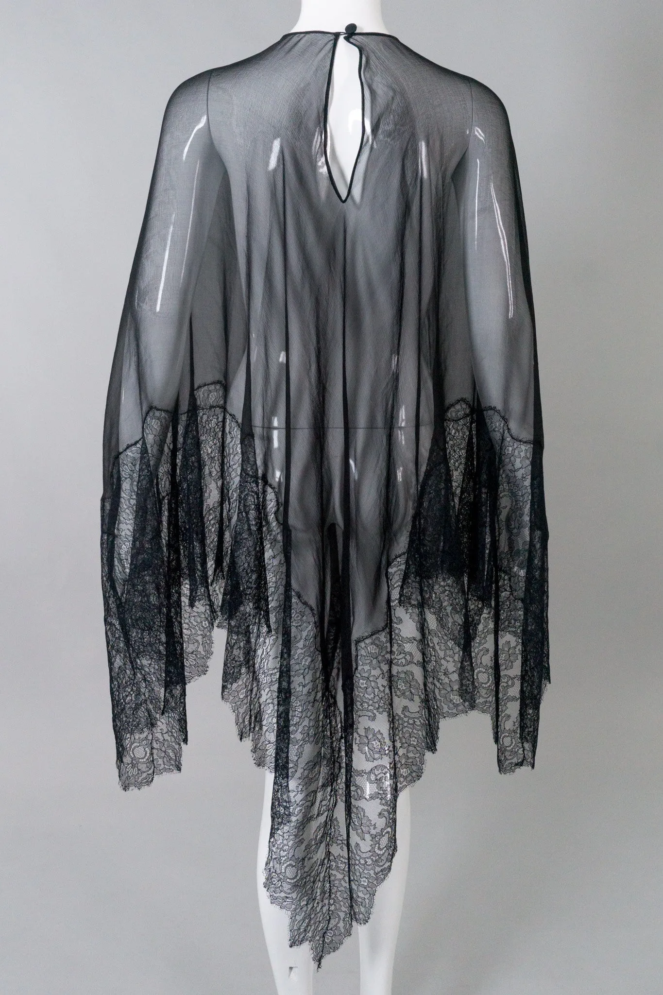 Lace Silk Chiffon Poncho