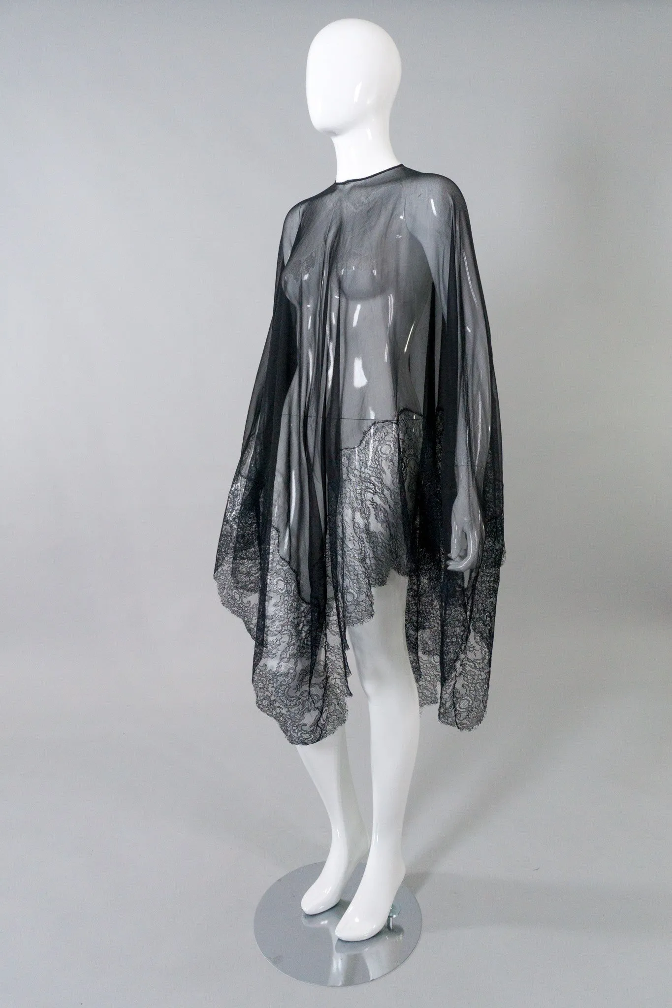 Lace Silk Chiffon Poncho