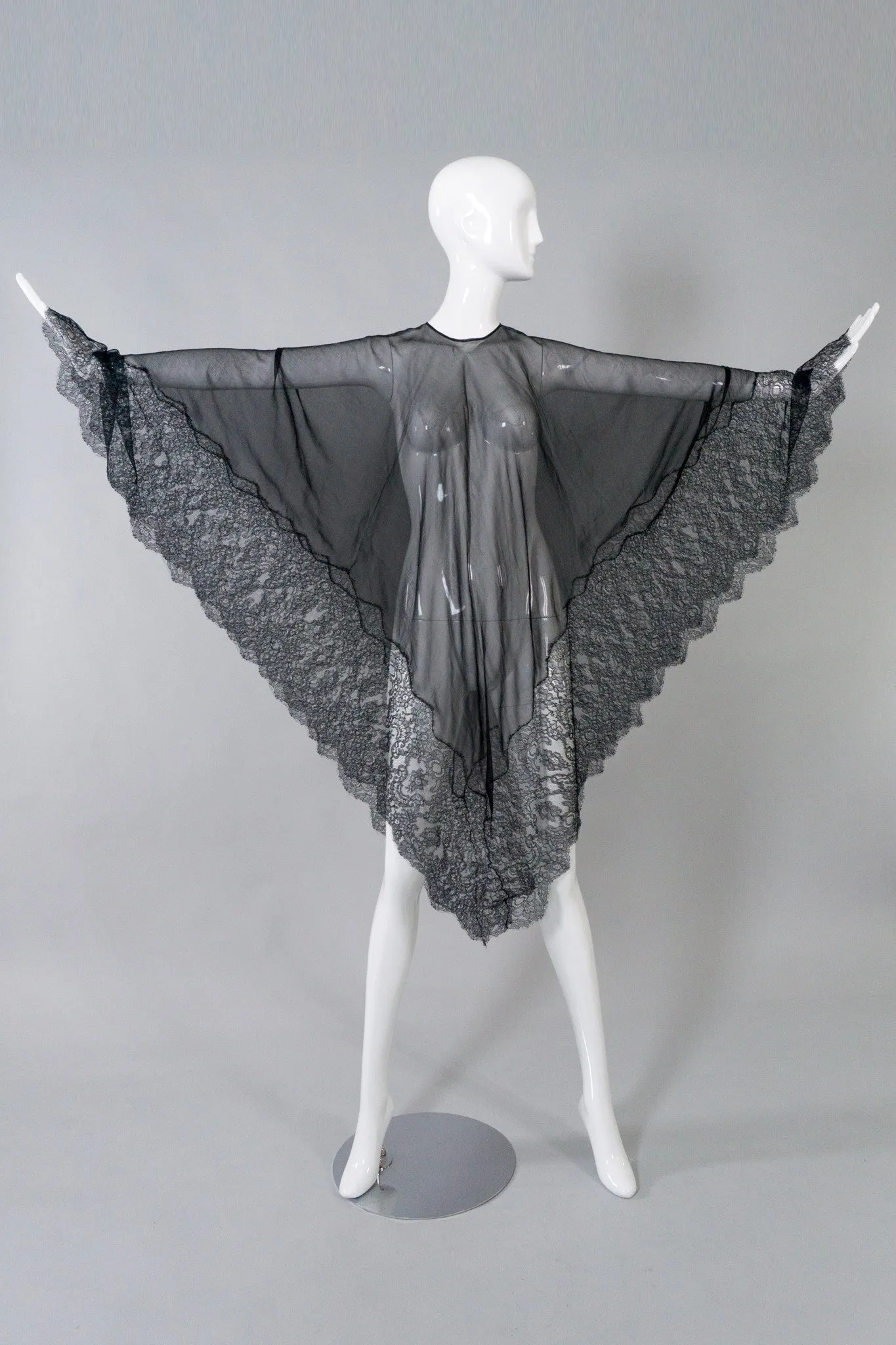Lace Silk Chiffon Poncho