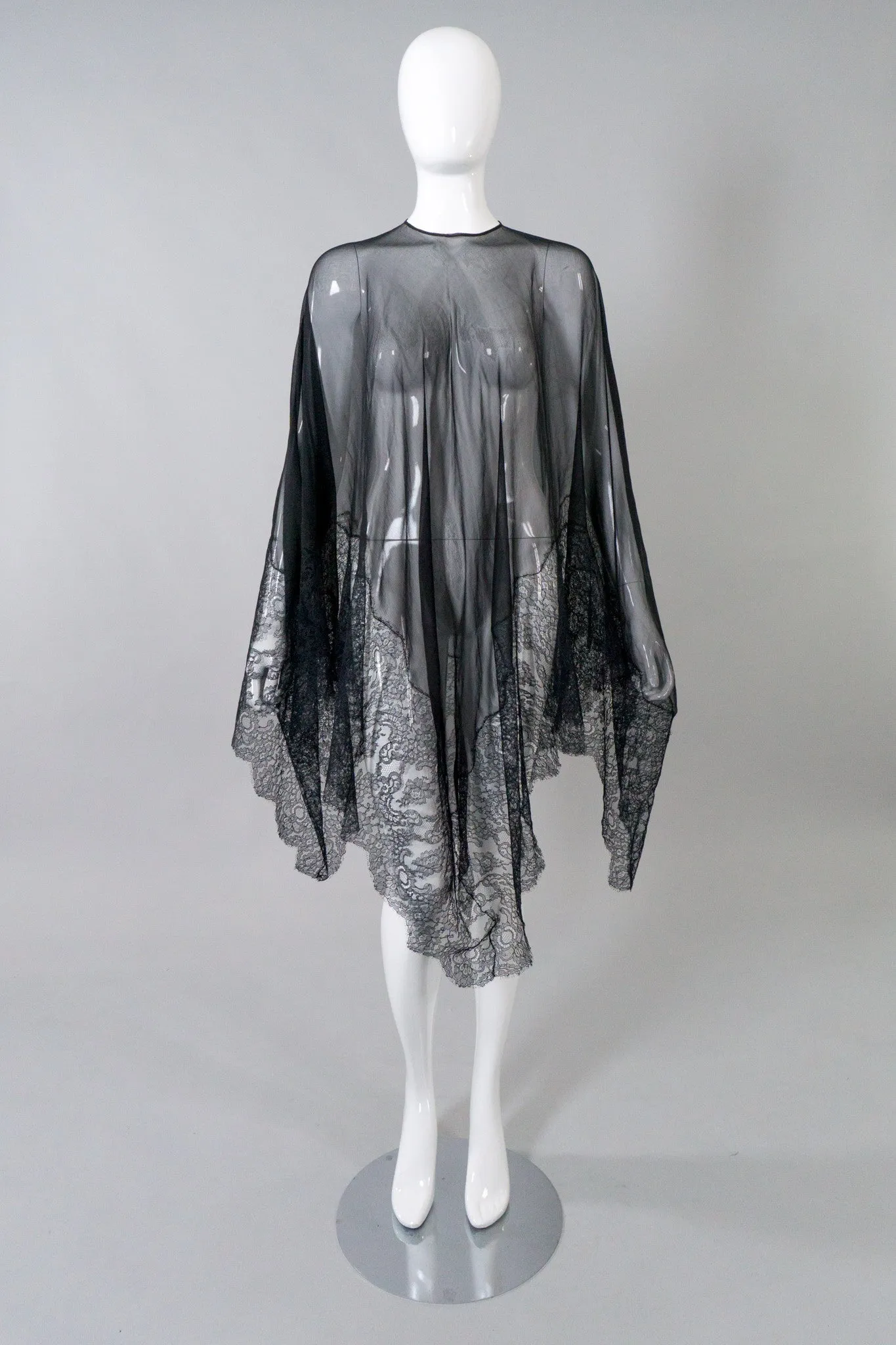 Lace Silk Chiffon Poncho