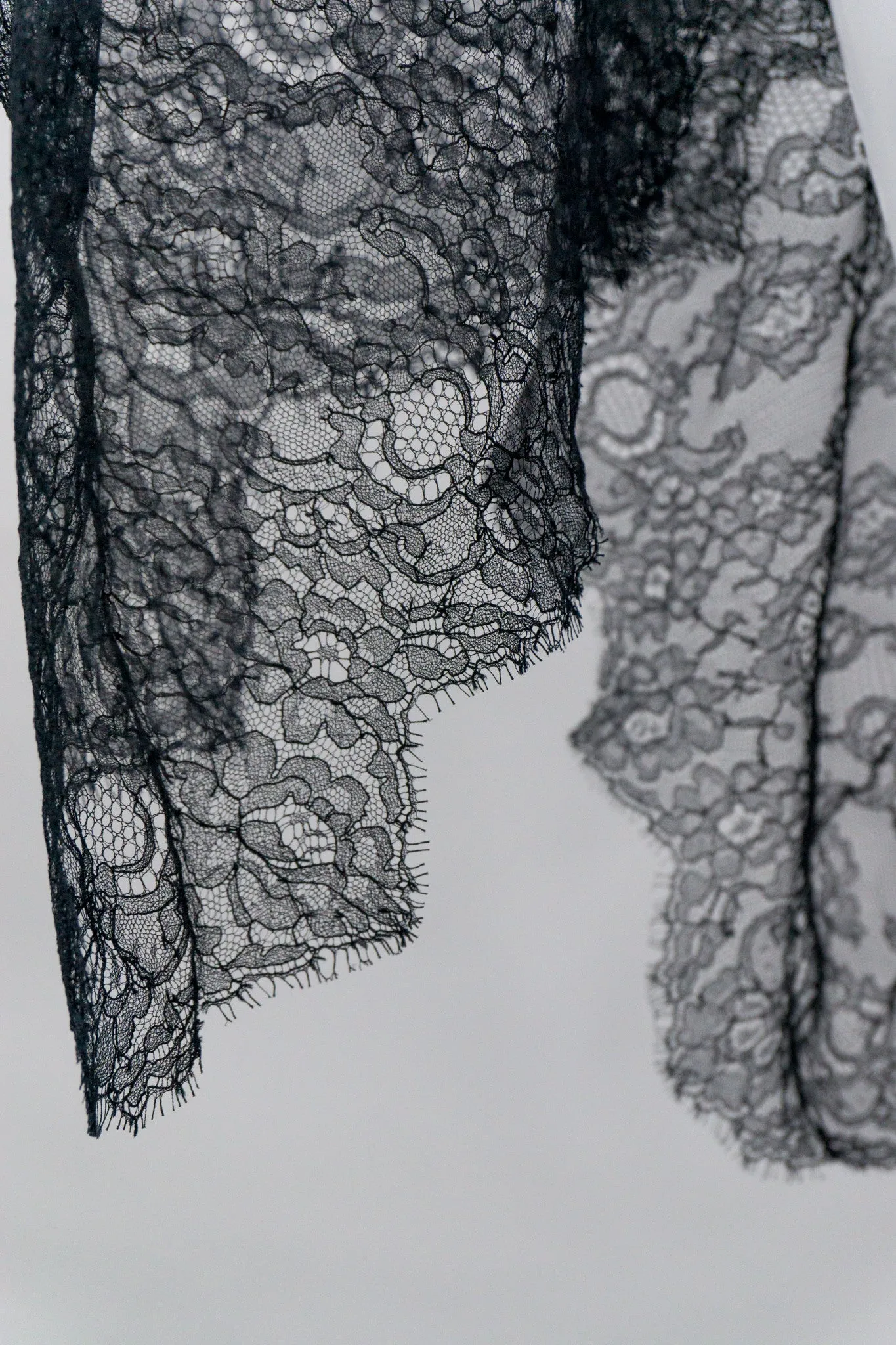 Lace Silk Chiffon Poncho