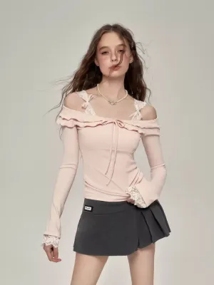 Lace Trim Off-Shoulder Top