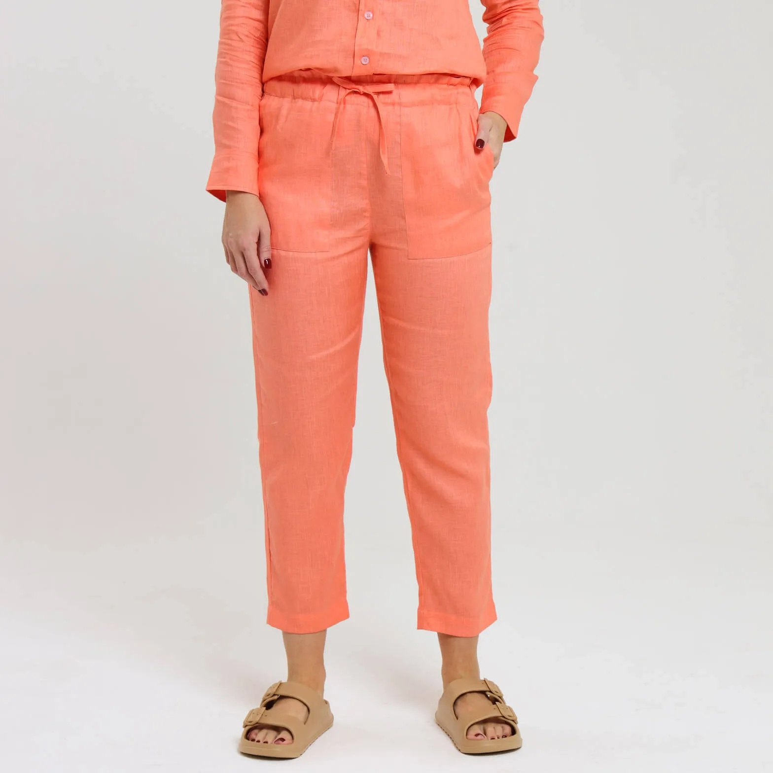 Ladies Linen - Pants | Peach Fuzz