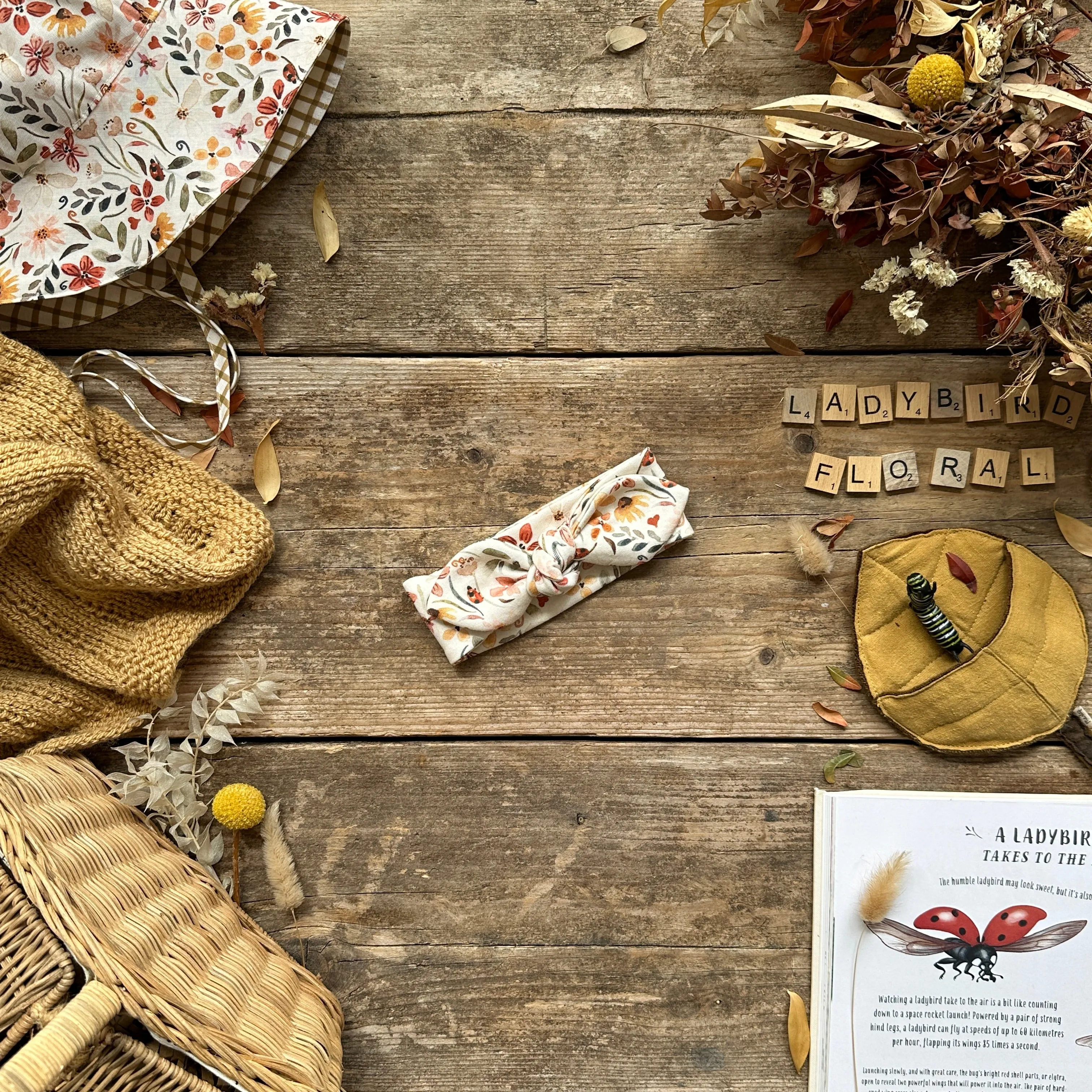 Ladybird Floral Knot Bow Headband | Ready To Post