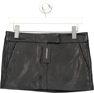 Lamarque Black Inaya Leather Micro Mini Skirt UK XS